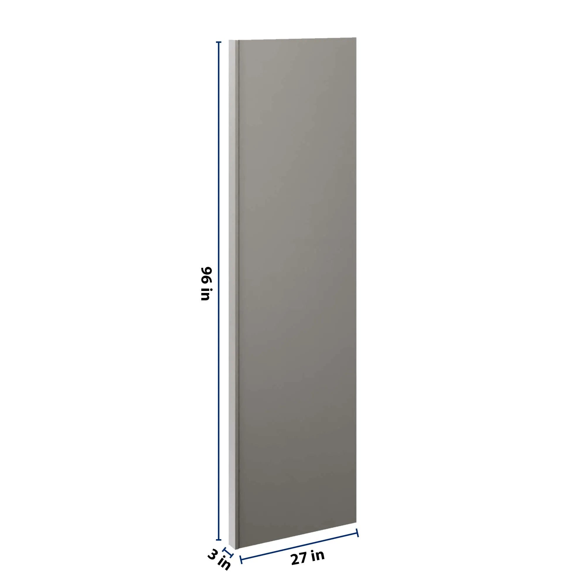 J&K Greige K3 Refrigerator Panel w/Return Filler 3" W x 96" H x 27" D