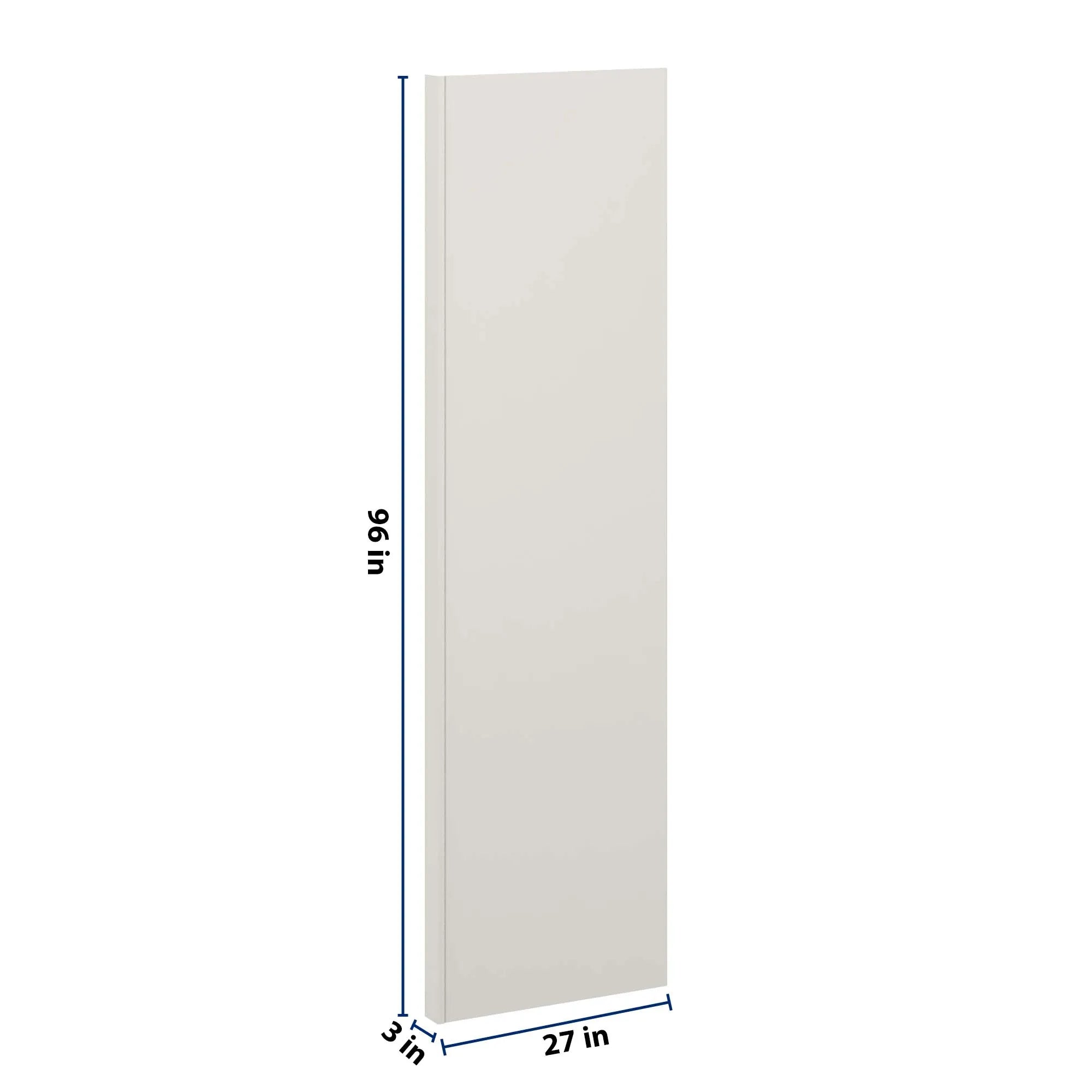 J&K Dove E1 Refrigerator Panel w/Return Filler 3" W x 96" H x 27" D