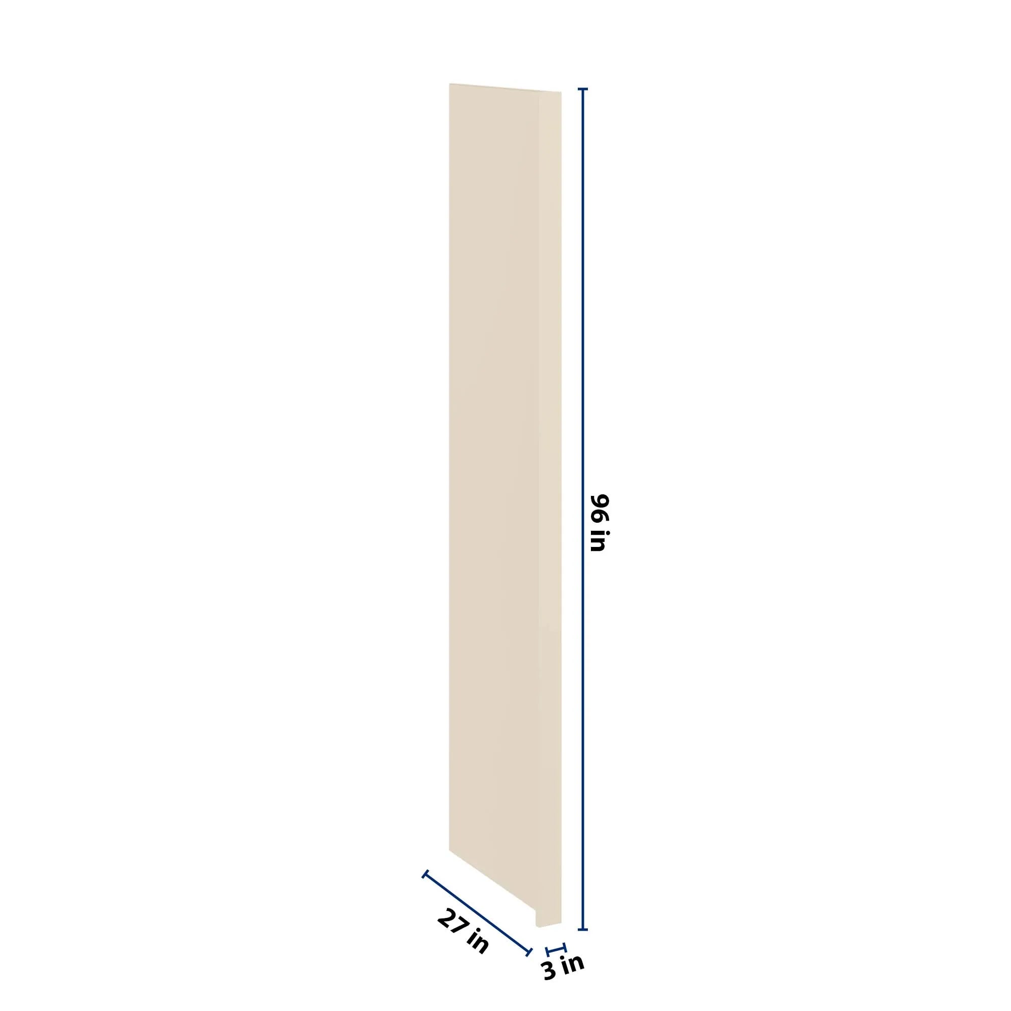 J&K Pearl Glazed H9 Refrigerator Panel w/Return Filler 3" W x 96" H x 27" D