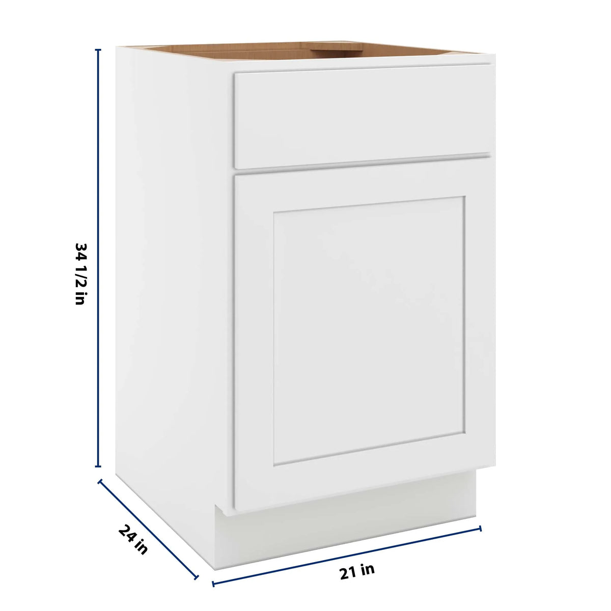 cnc luxor white 21 w 1 drawer front 1 door sink base