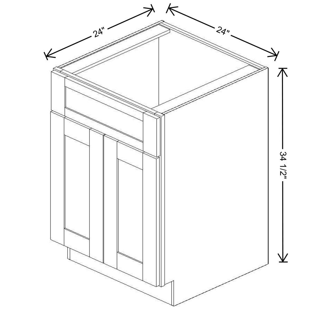 Fabuwood Quest Metro Mist 24" W X 34 1/2" H X 24" D Double Door Sink Base Cabinet