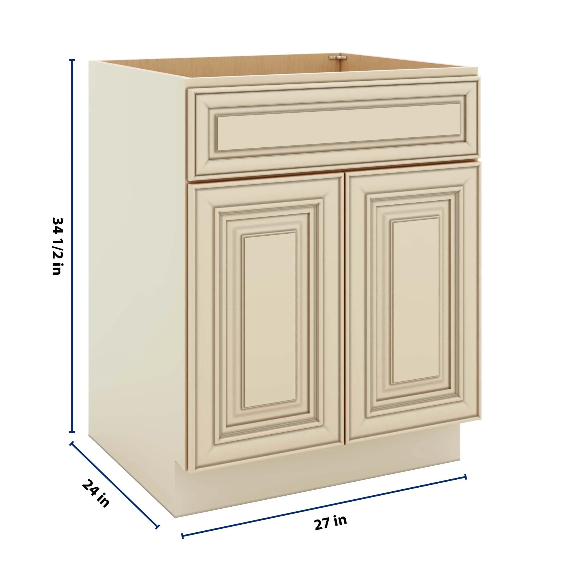 J&K Creme Glazed A7 Sink Base - 27" W
