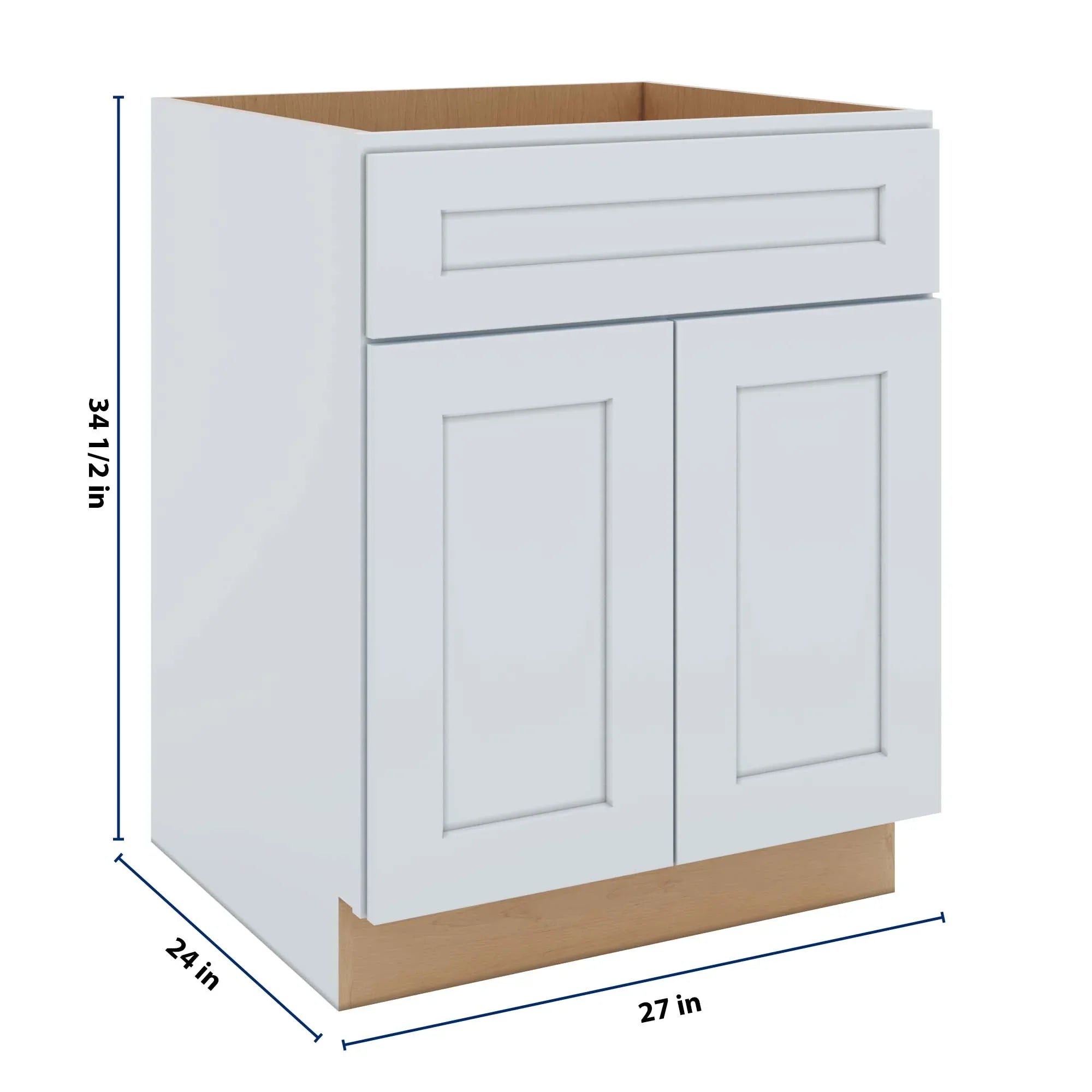 J&K White Shaker S8 Sink Base - 27" W