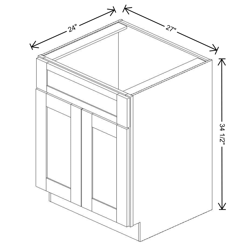 Fabuwood Value Premium Hallmark Frost 27" W X 34 1/2" H X 24" D Double Door Sink Base Cabinet