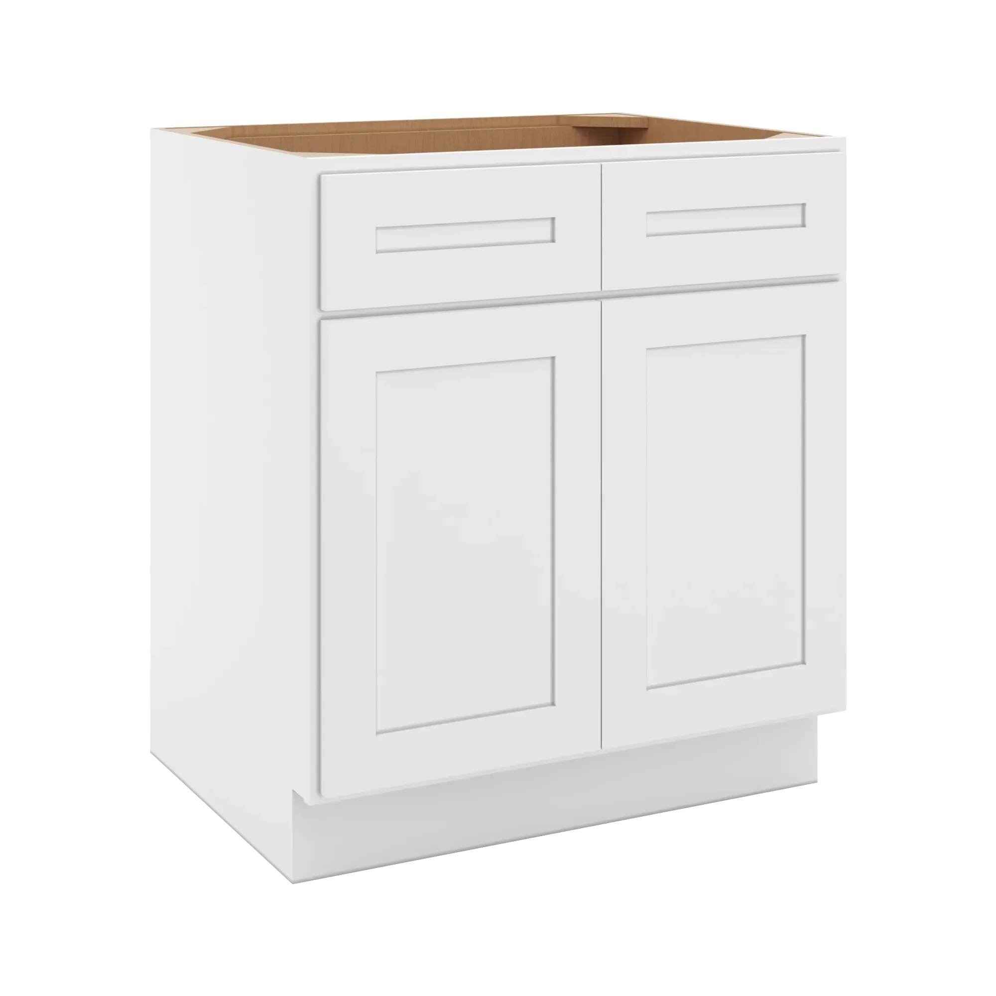 cnc luxor 5 piece white 30 w 2 drawer front double door sink base cabinet