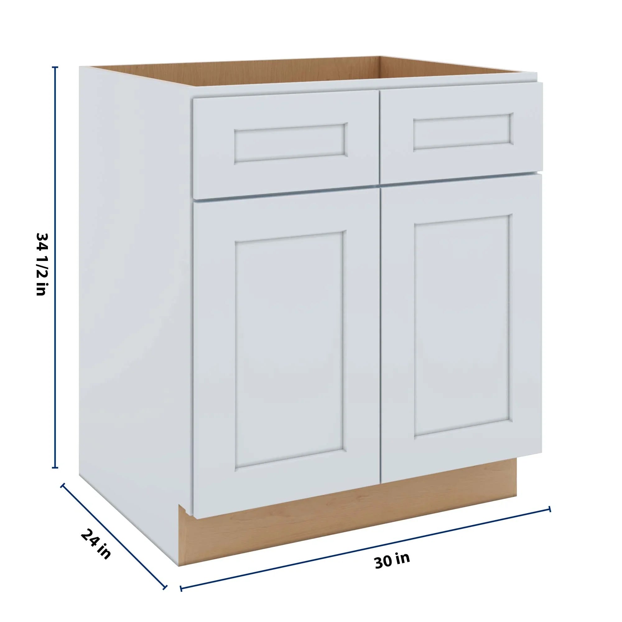 J&K White Shaker S8 Sink Base -30" W
