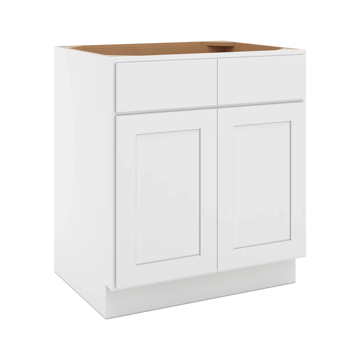 cnc luxor white 30 w 2 drawer front double door sink base cabinet