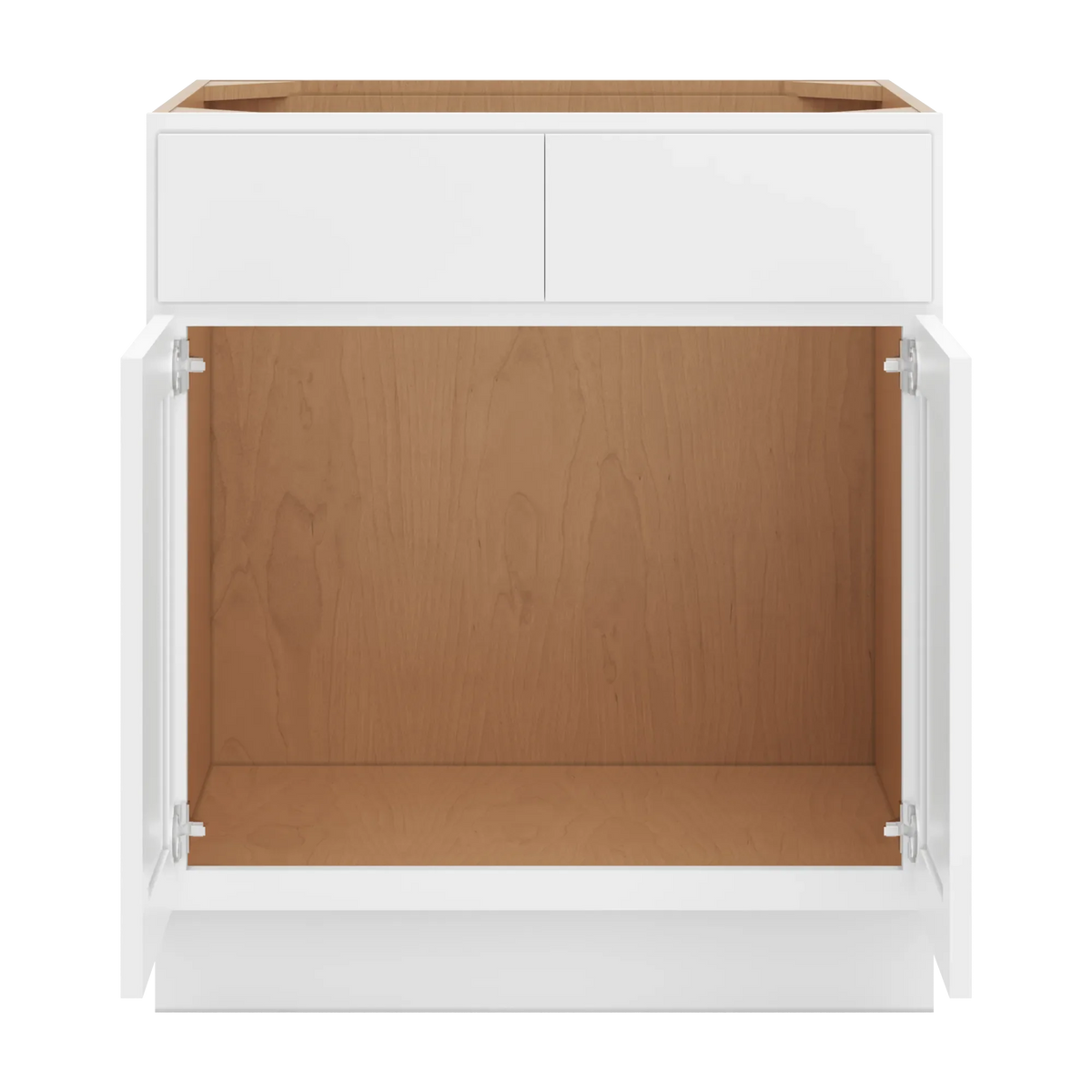 cnc luxor white 30 w 2 drawer front double door sink base cabinet