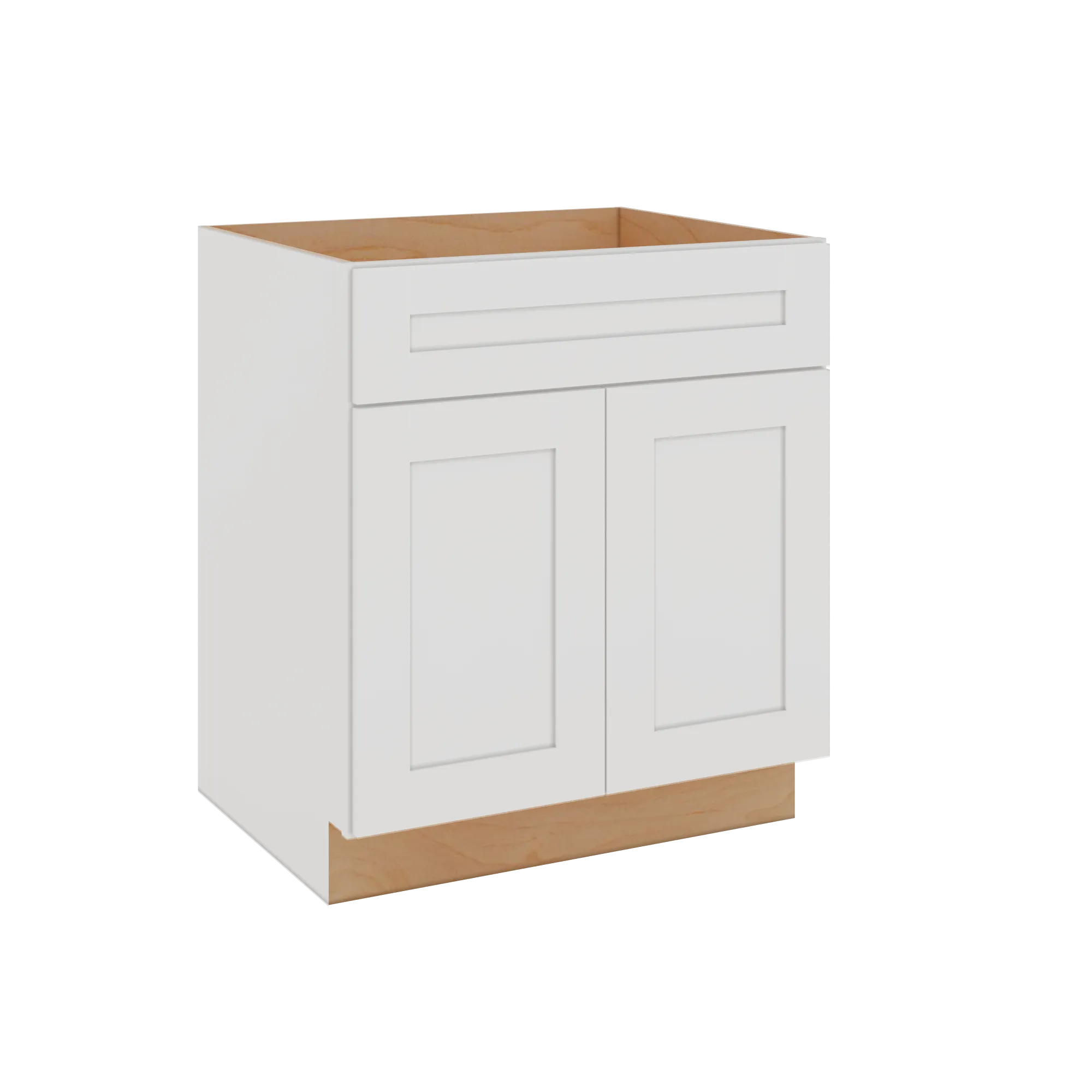 Modernform Cabinet White Shaker 30" W X 34 1/2" H X 24" D Double Door Sink Base Cabinet