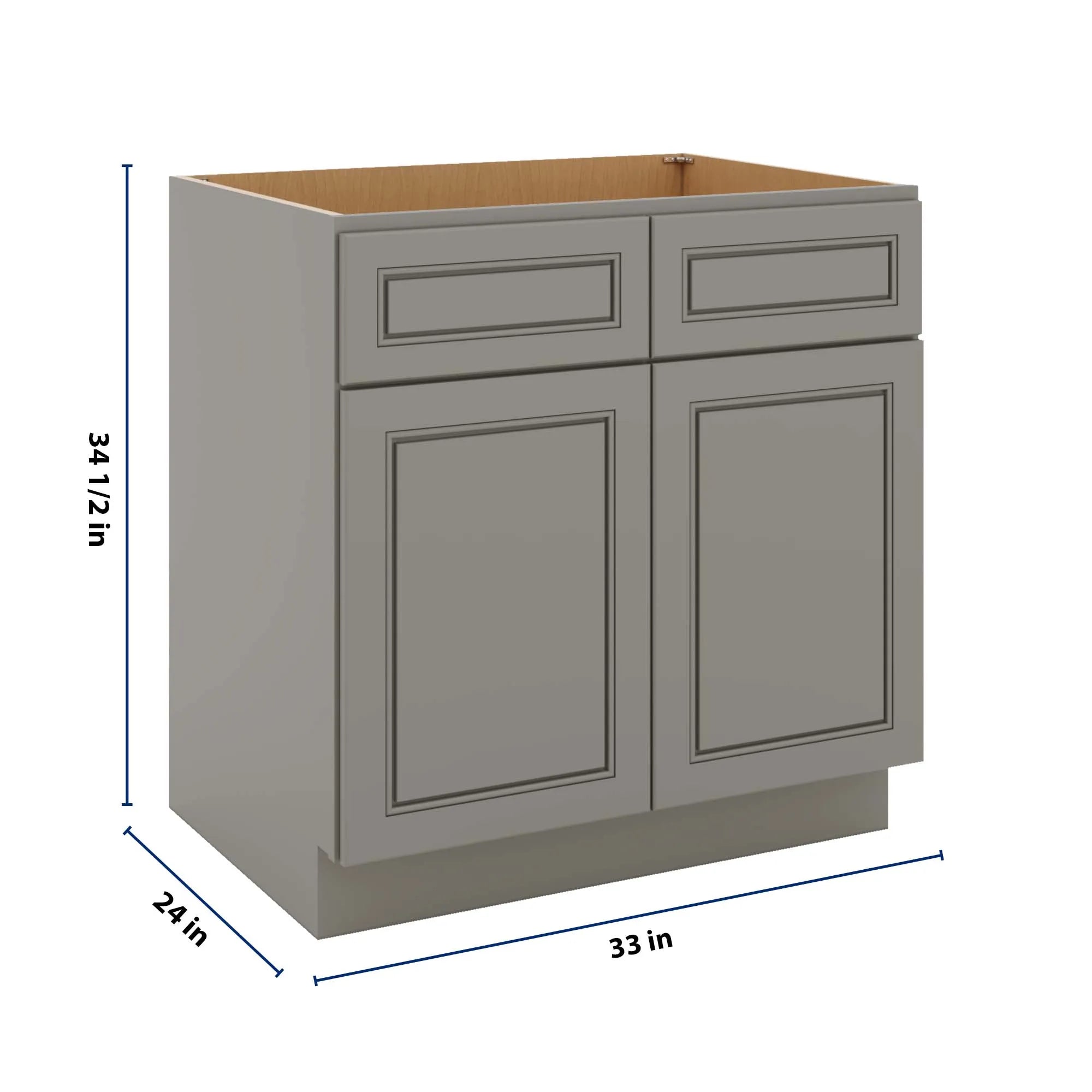 J&K Greige K3 Sink Base - 33" W