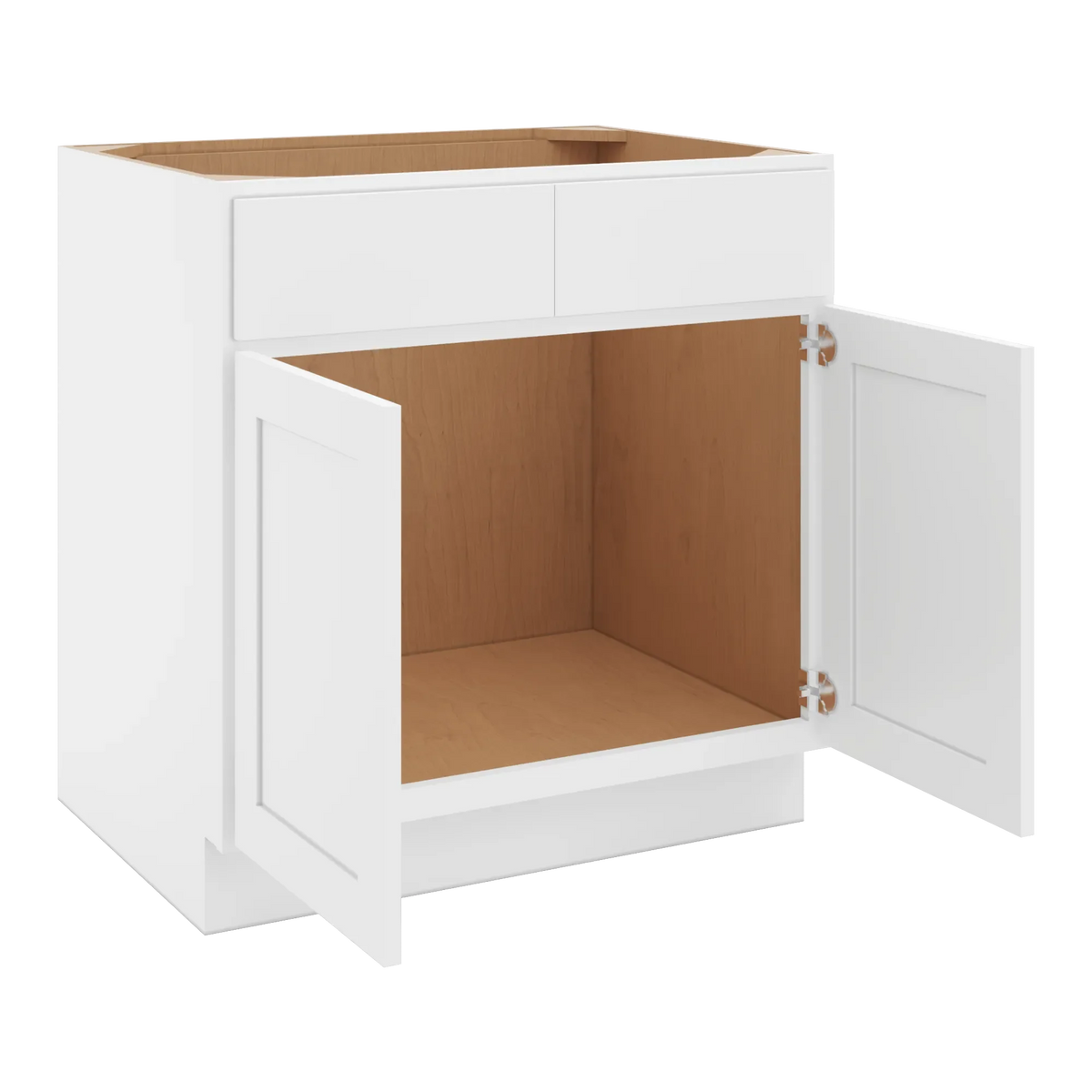cnc luxor white 33 w 2 drawer front double door sink base cabinet