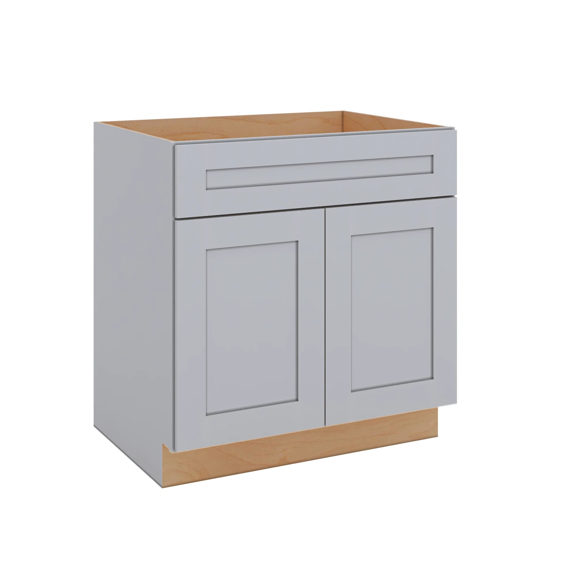 Modernform Cabinet Grey Shaker 33" W X 34 1/2" H X 24" D Double Door Sink Base Cabinet