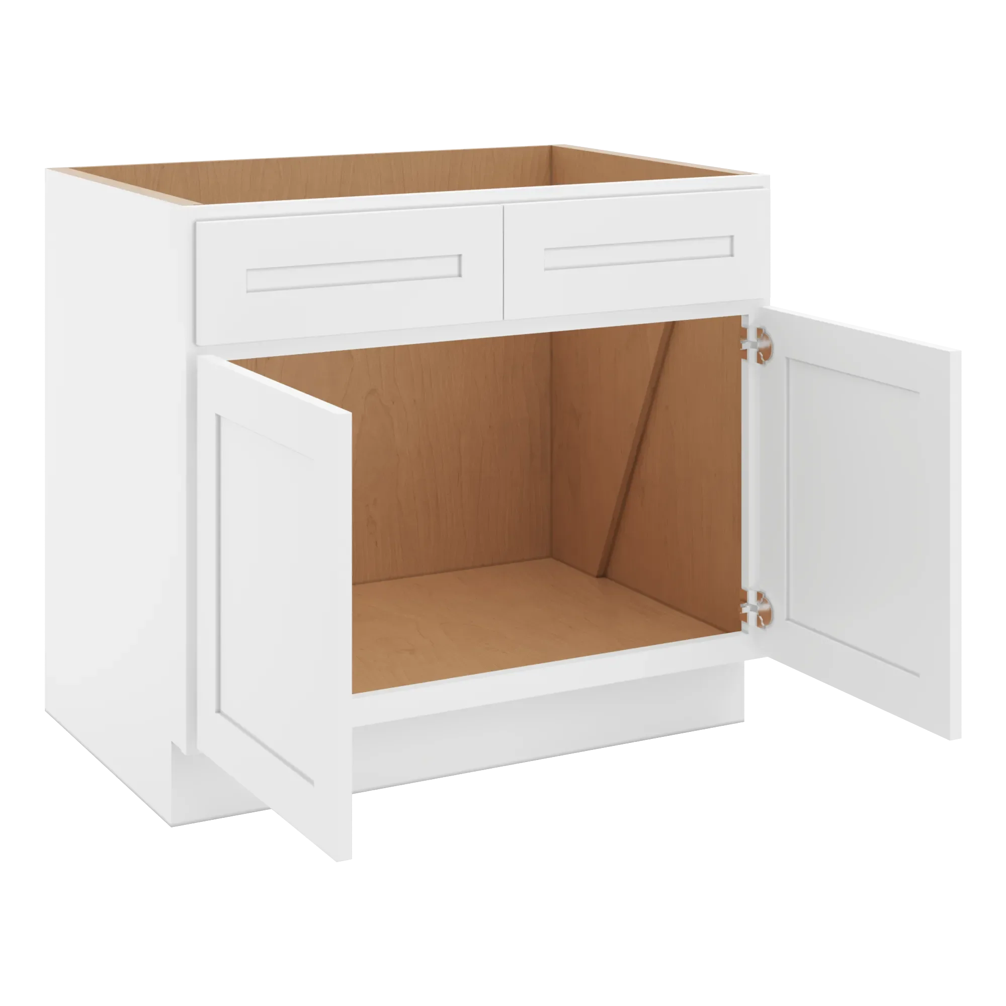 cnc luxor 5 piece white 36 w double door removable sink base cabinet
