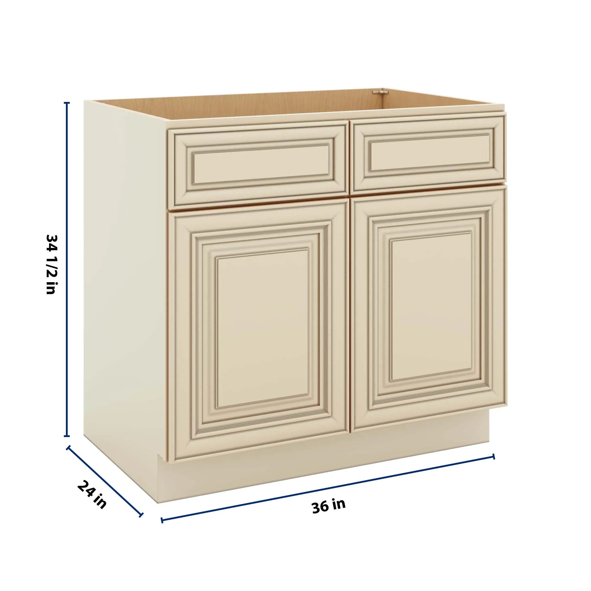 J&K Creme Glazed A7 Sink Base - 36" W