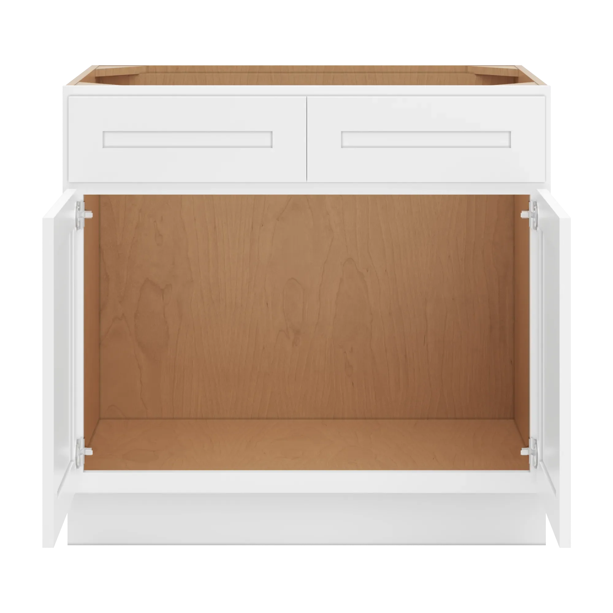 cnc luxor 5 piece white 36 w 2 drawer front double door sink base cabinet