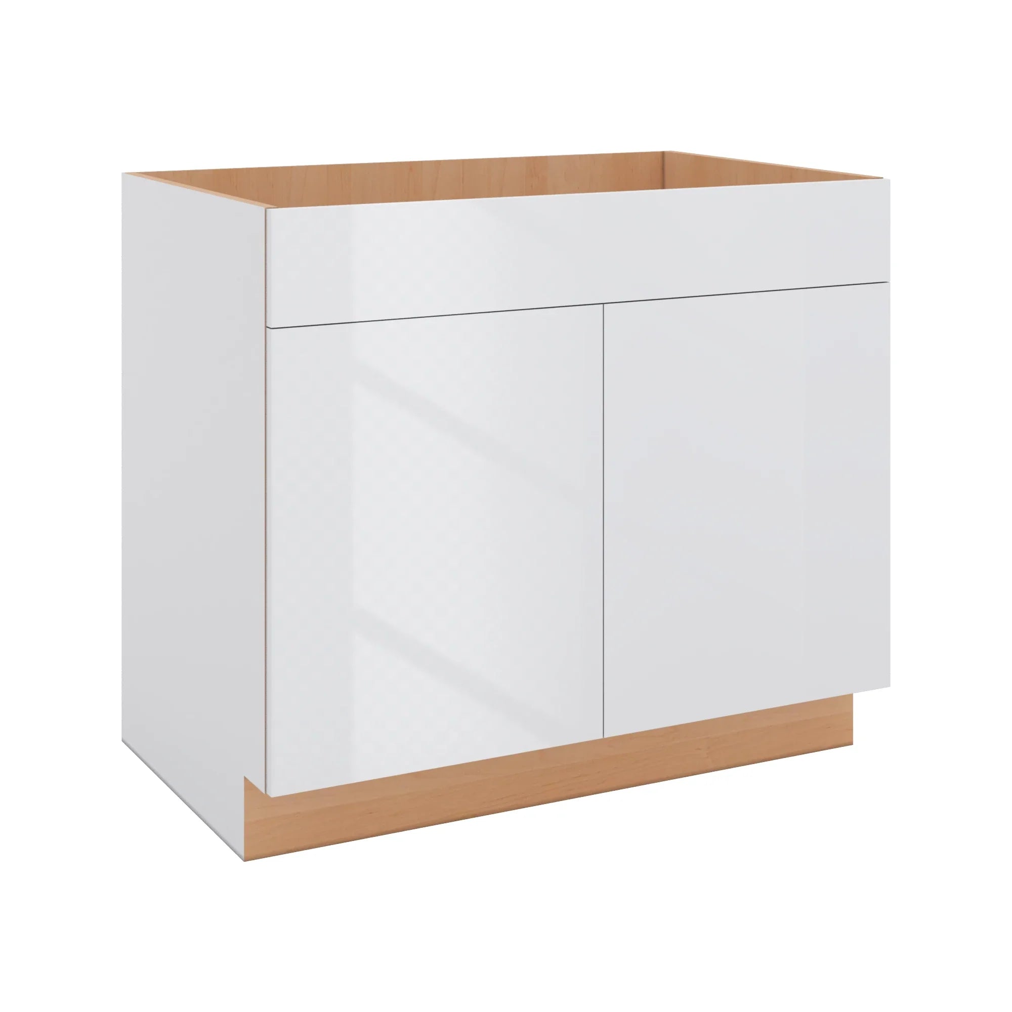 Modernform Cabinet Gloss White 39" W X 34 1/2" H X 24" D Double Door Sink Base Cabinet