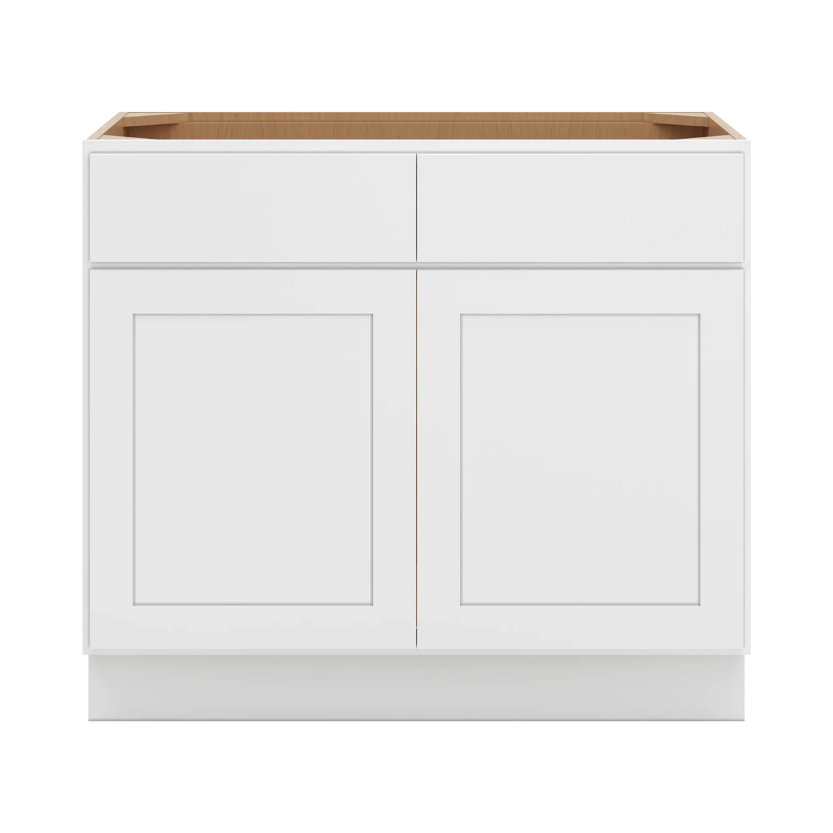 cnc luxor white 39 w 2 drawer front double door sink base cabinet