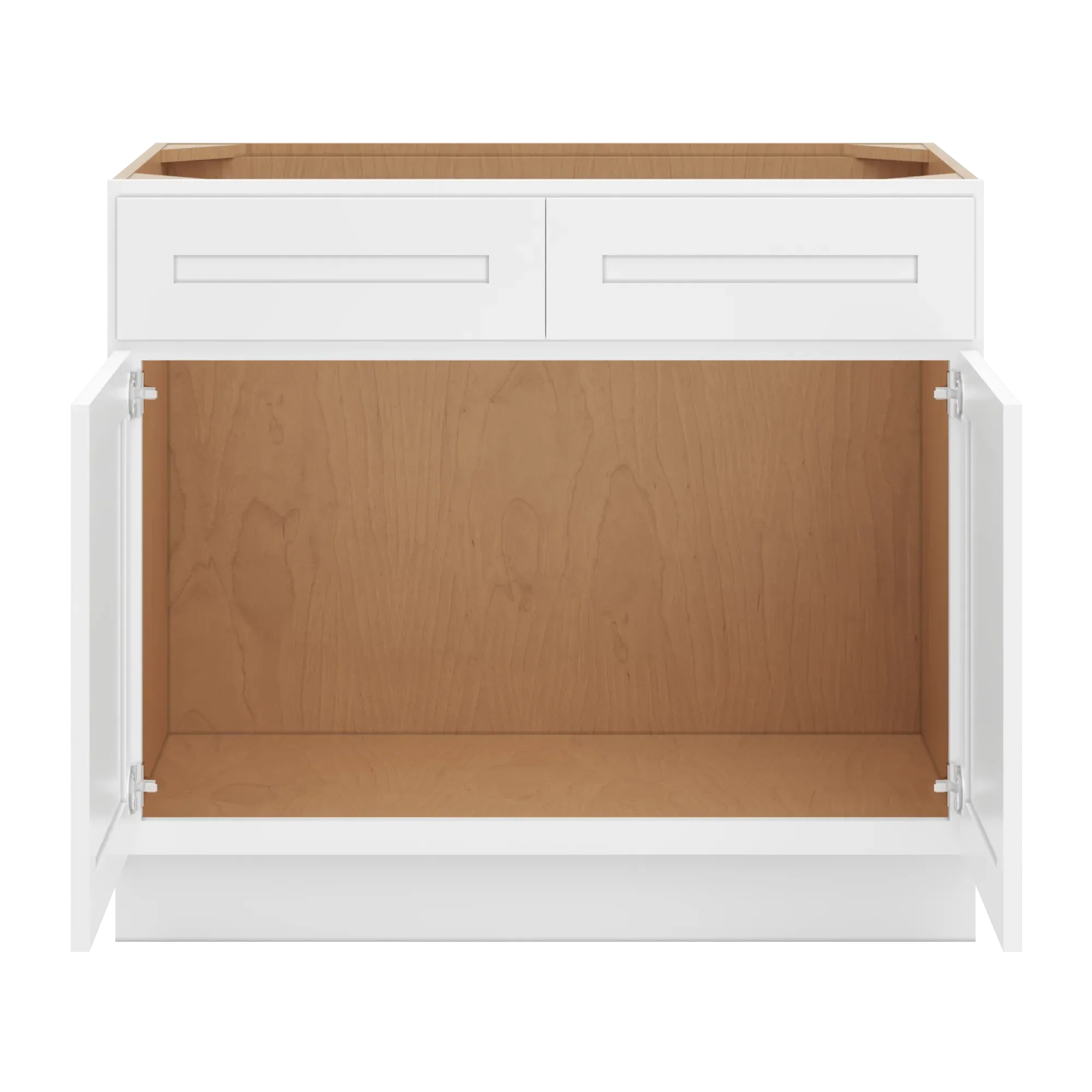 cnc luxor 5 piece white 39 w 2 drawer front double door sink base cabinet