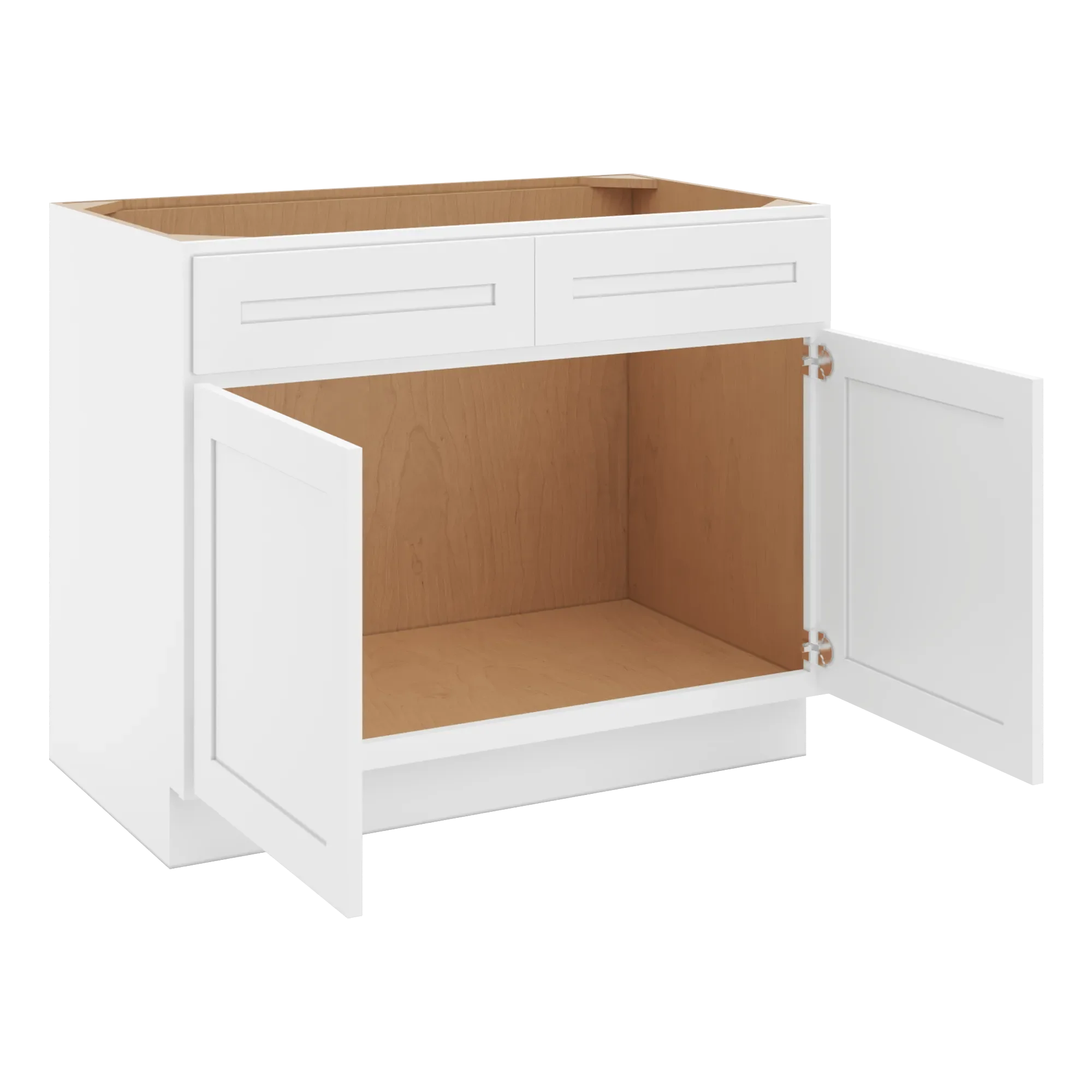 cnc luxor 5 piece white 42 w 2 drawer front double door sink base cabinet
