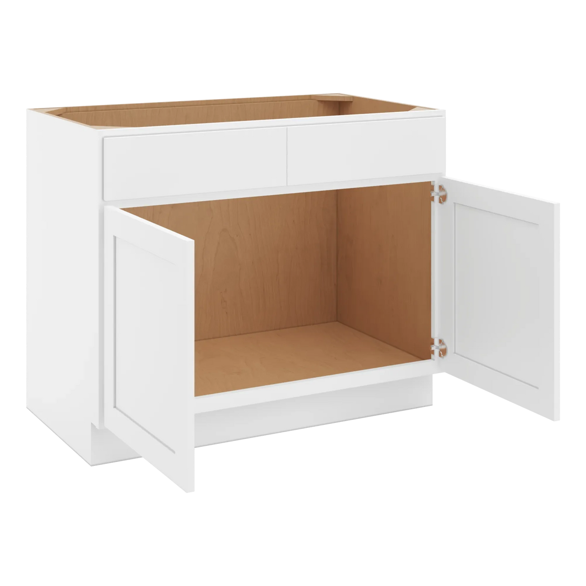 cnc luxor white 42 w 2 drawer front double door sink base cabinet