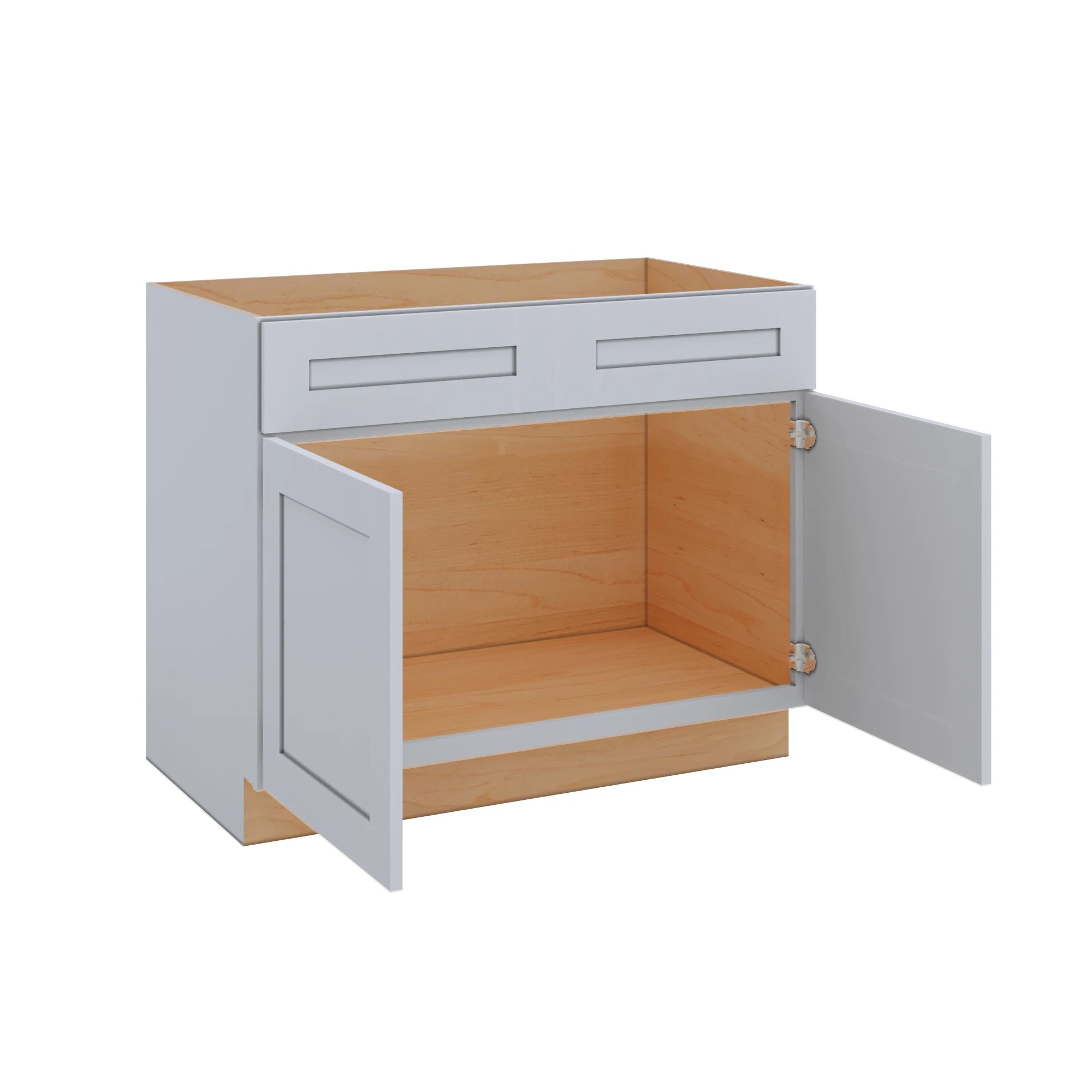 Modernform Cabinet Grey Shaker 42" W X 34 1/2" H X 24" D Double Door Sink Base Cabinet