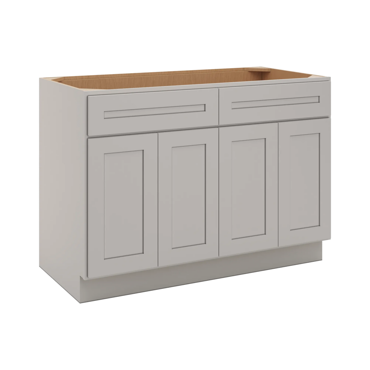 CNC Luxor 5-Piece Misty Grey 48" W 2 Drawer Four Door Sink Base Cabinet