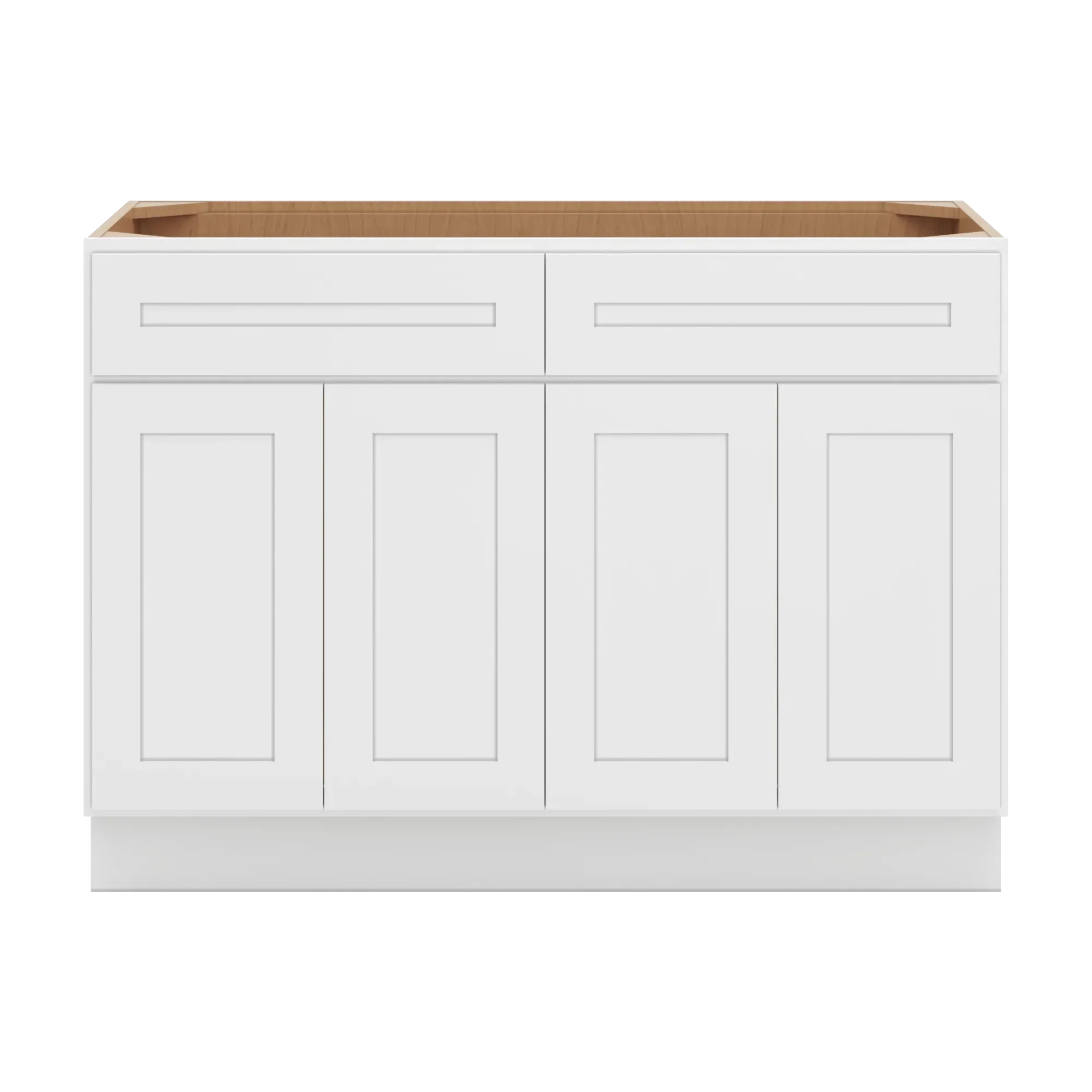 cnc luxor 5 piece white 48 w 2 drawer four door sink base cabinet