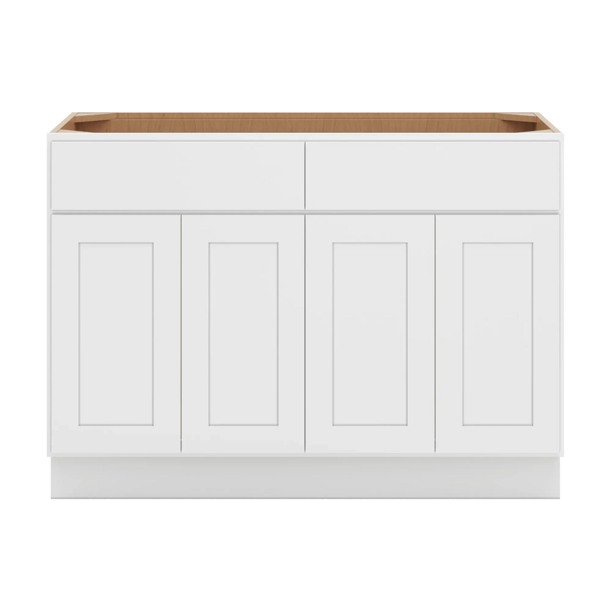 cnc luxor white 48 w 2 drawer four door sink base cabinet