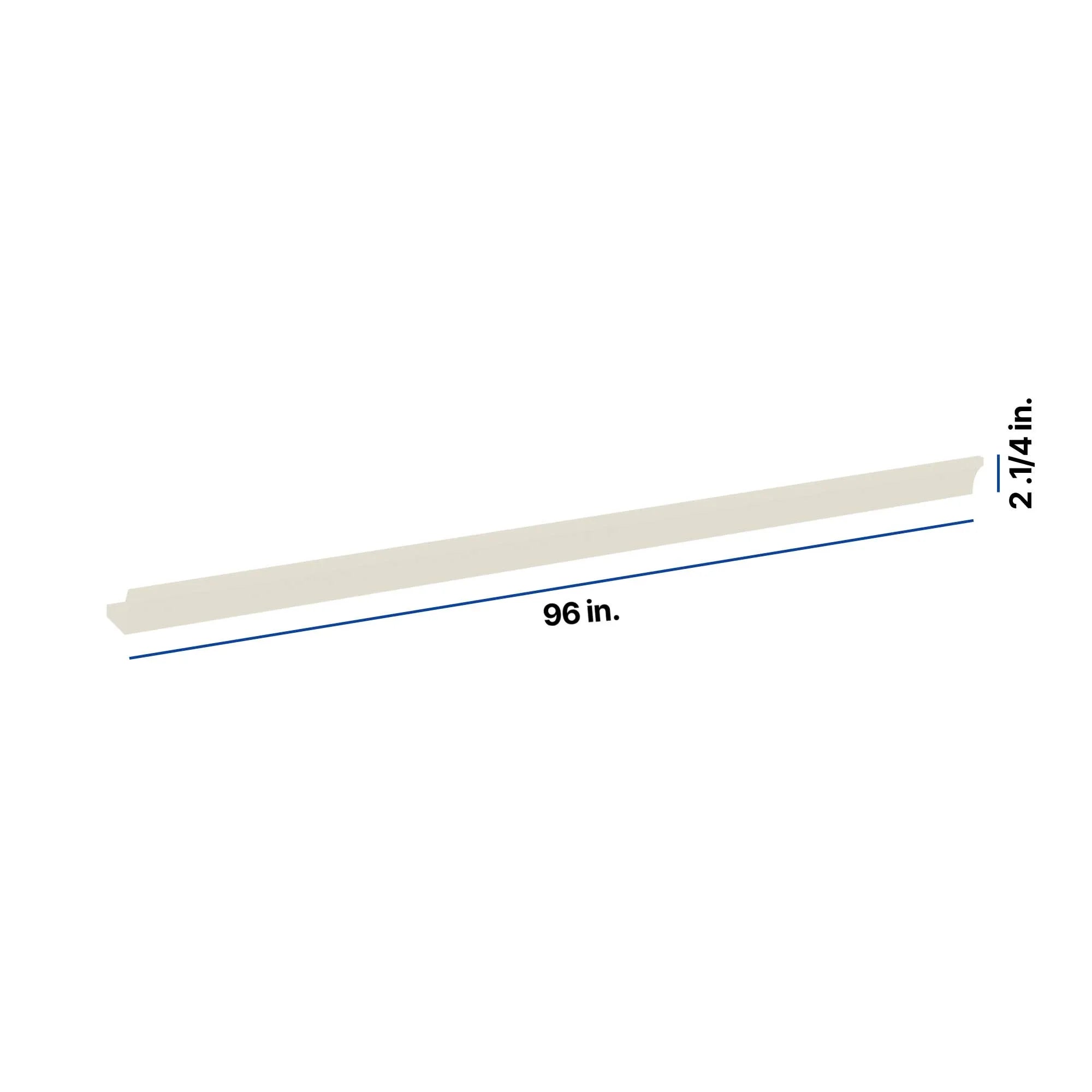 Modernform Cabinet Slim Dove White 96" W X 2 1/4" H X 3 3/4" D Shaker Crown Molding