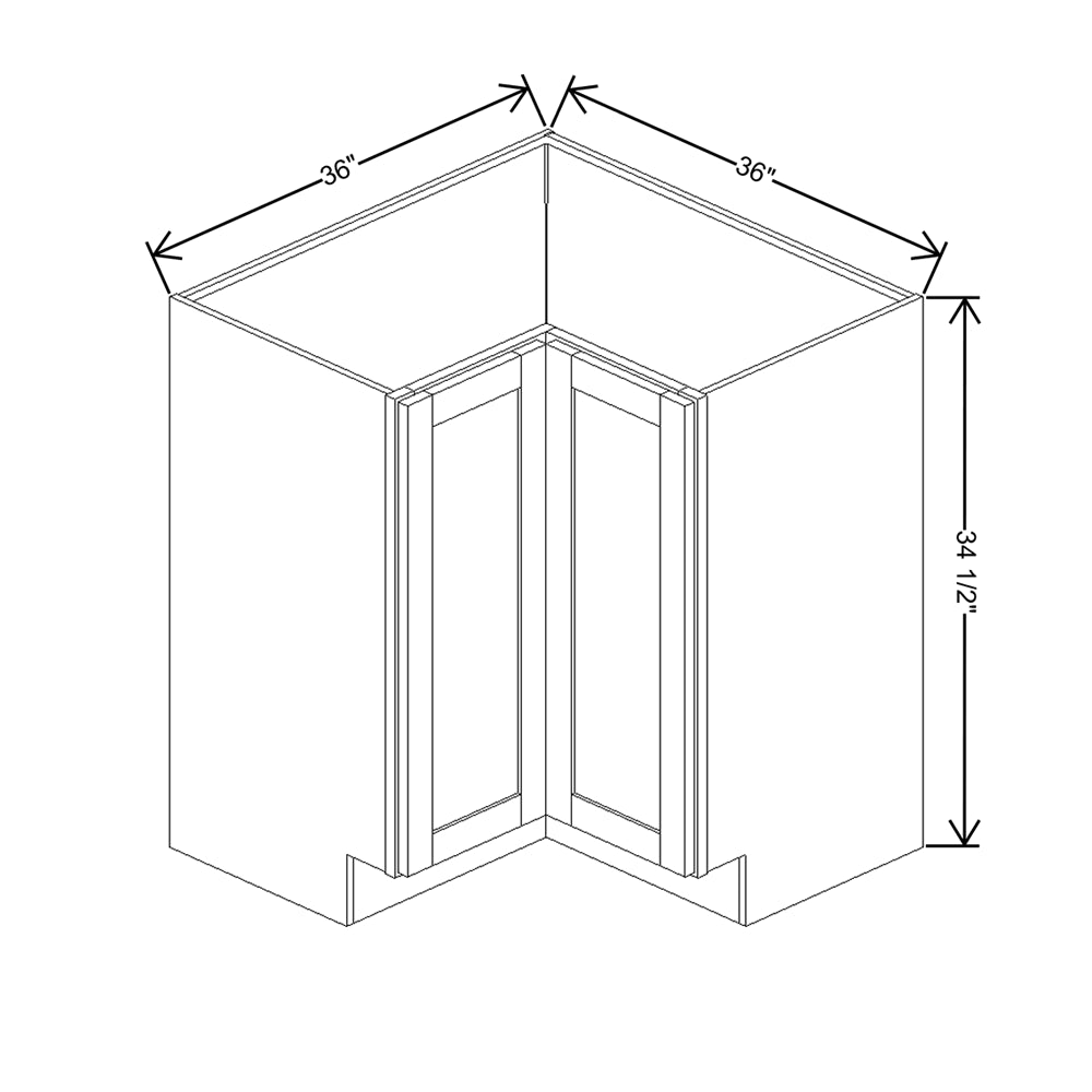 Wolf Classic Dartmouth 5-piece Biscayne Paint 36"W Base Corner Eazy Reach Super Susan Full H Door Cabinet