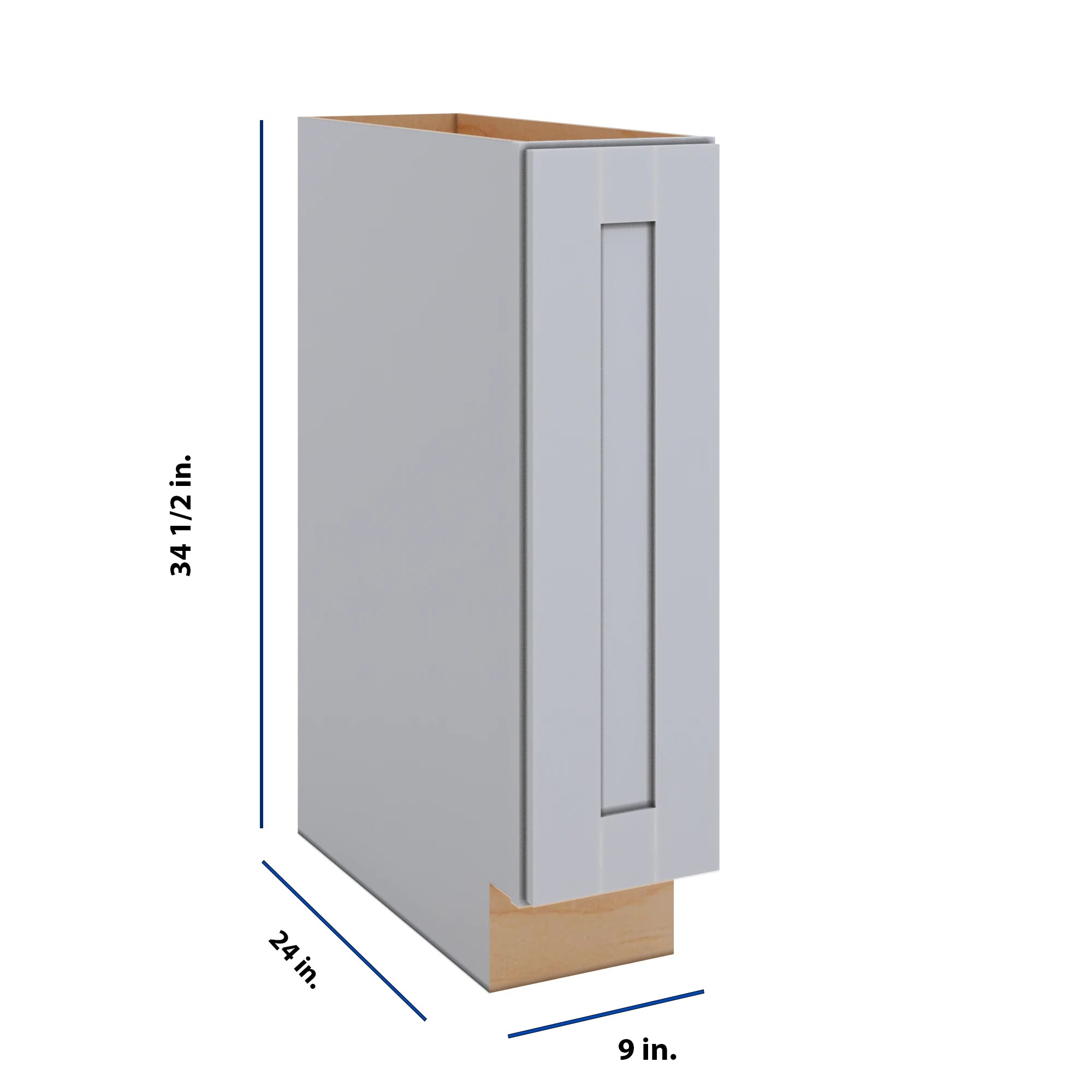Modernform Cabinet Grey Shaker 09" W X 34 1/2" H X 24" D Base w/Spice Rack