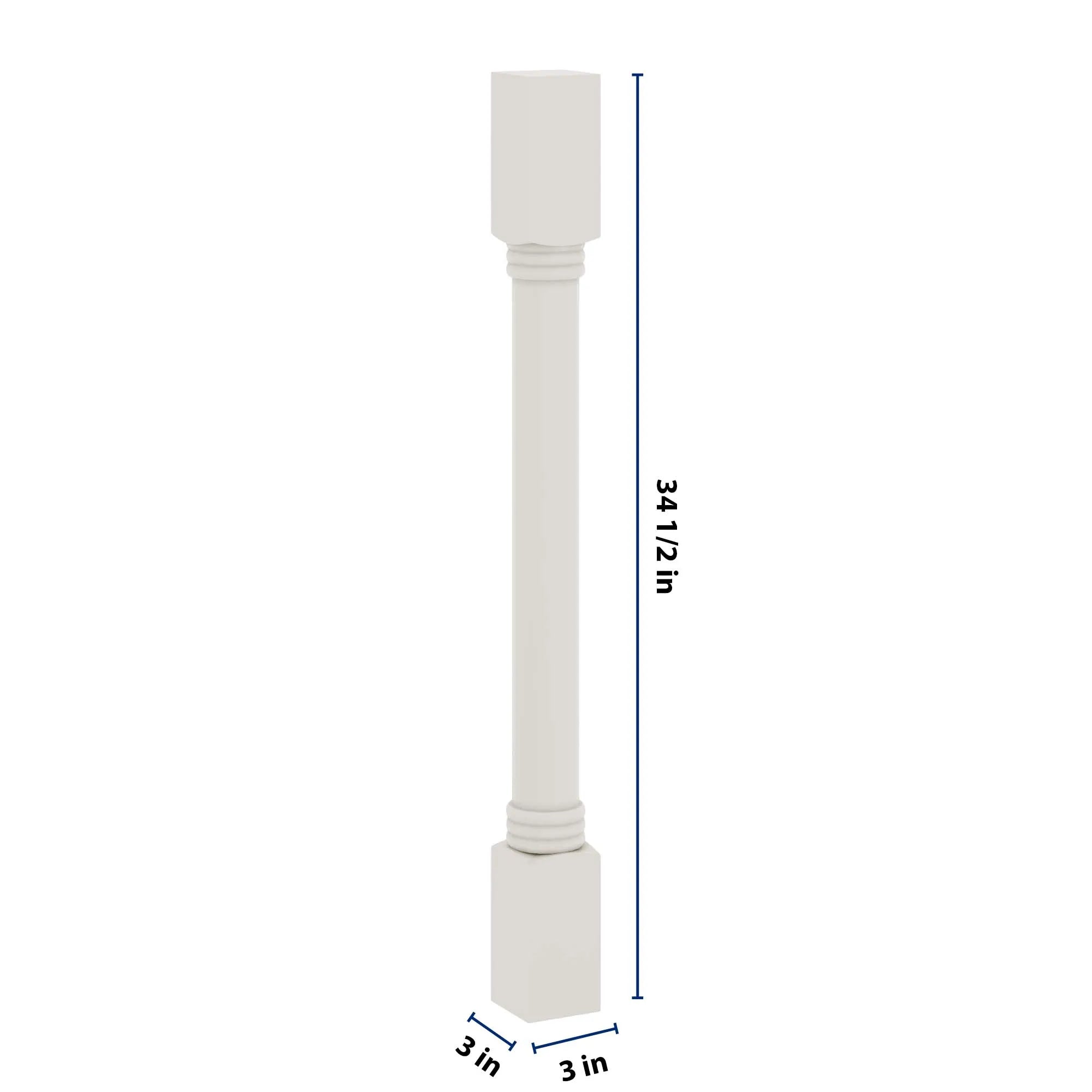 J&K Dove E1 Full Turn Post 3"W x 34 1/2" H x 3" D