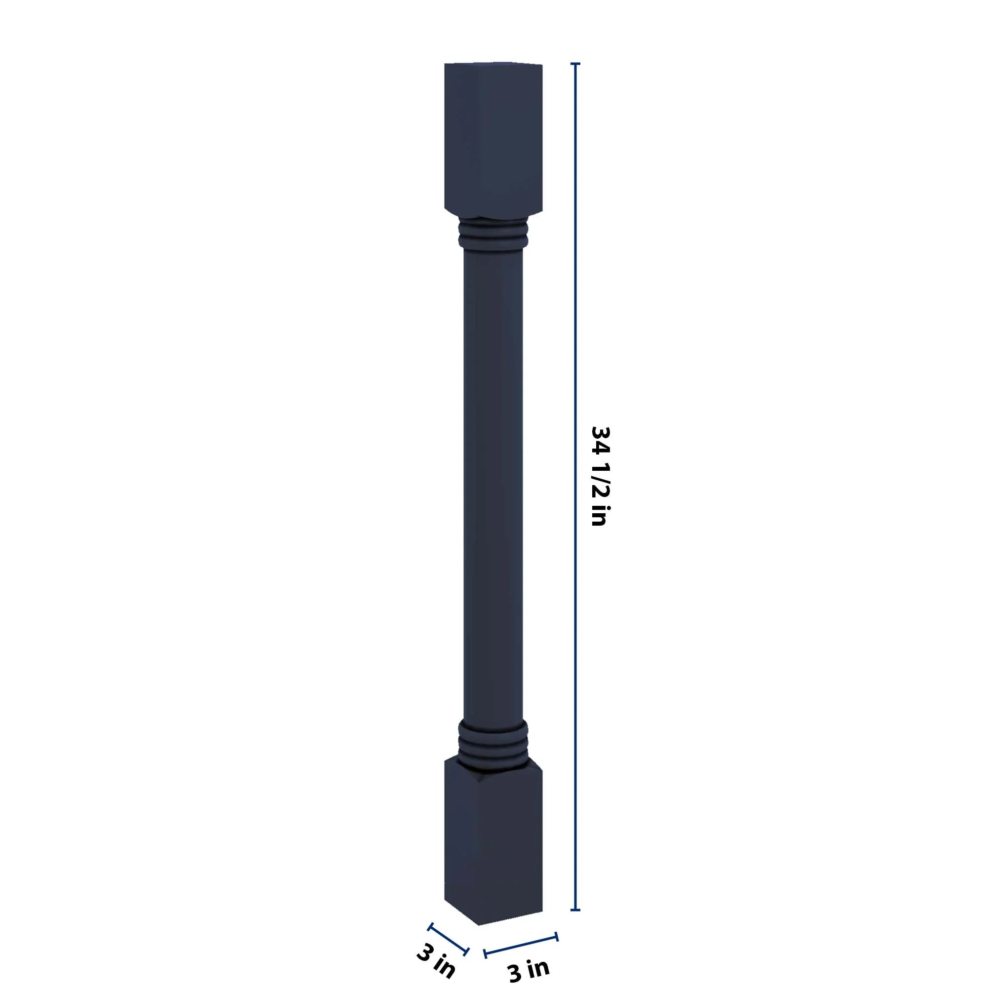 J&K Naval B7 Full Turn Post 3"W x 34 1/2" H x 3" D