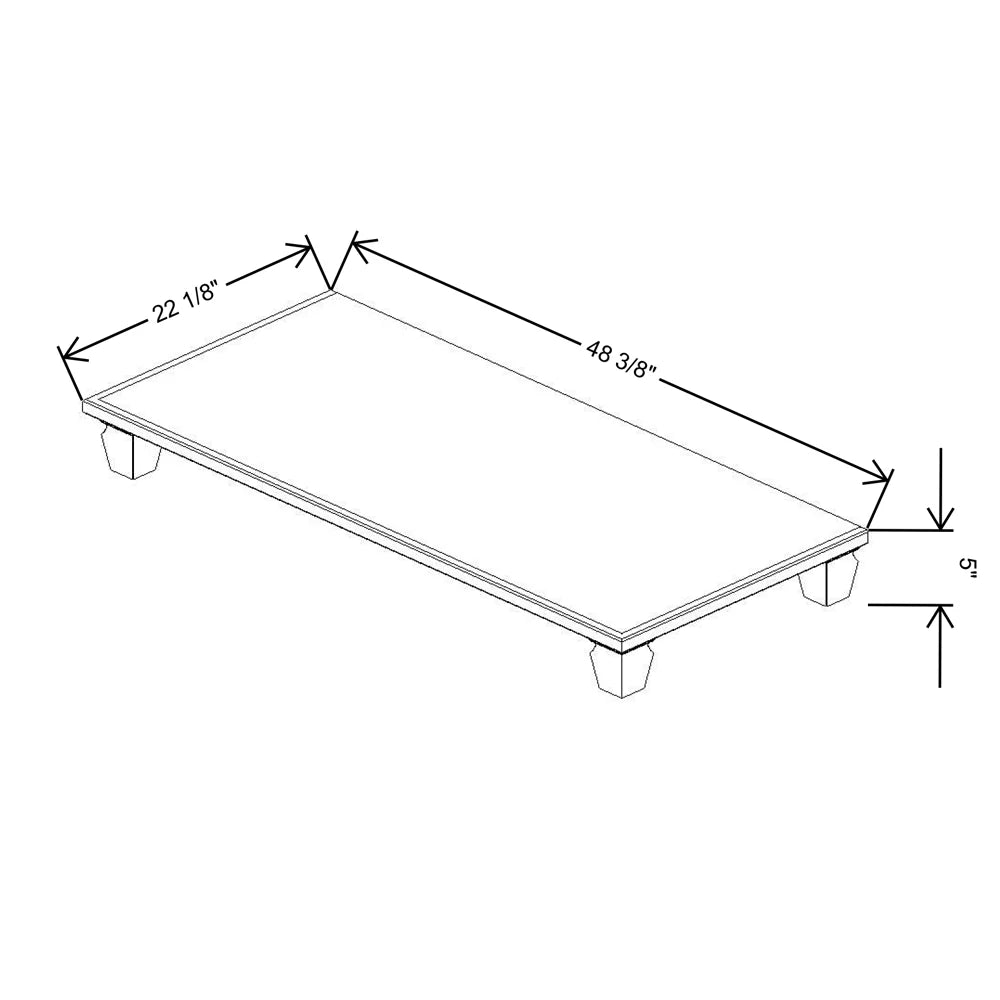 Fabuwood Allure Luna Desert Oak 48 3/8" W X 5" H X 22 1/8" D Shaker Platform With Cove Feet For V48