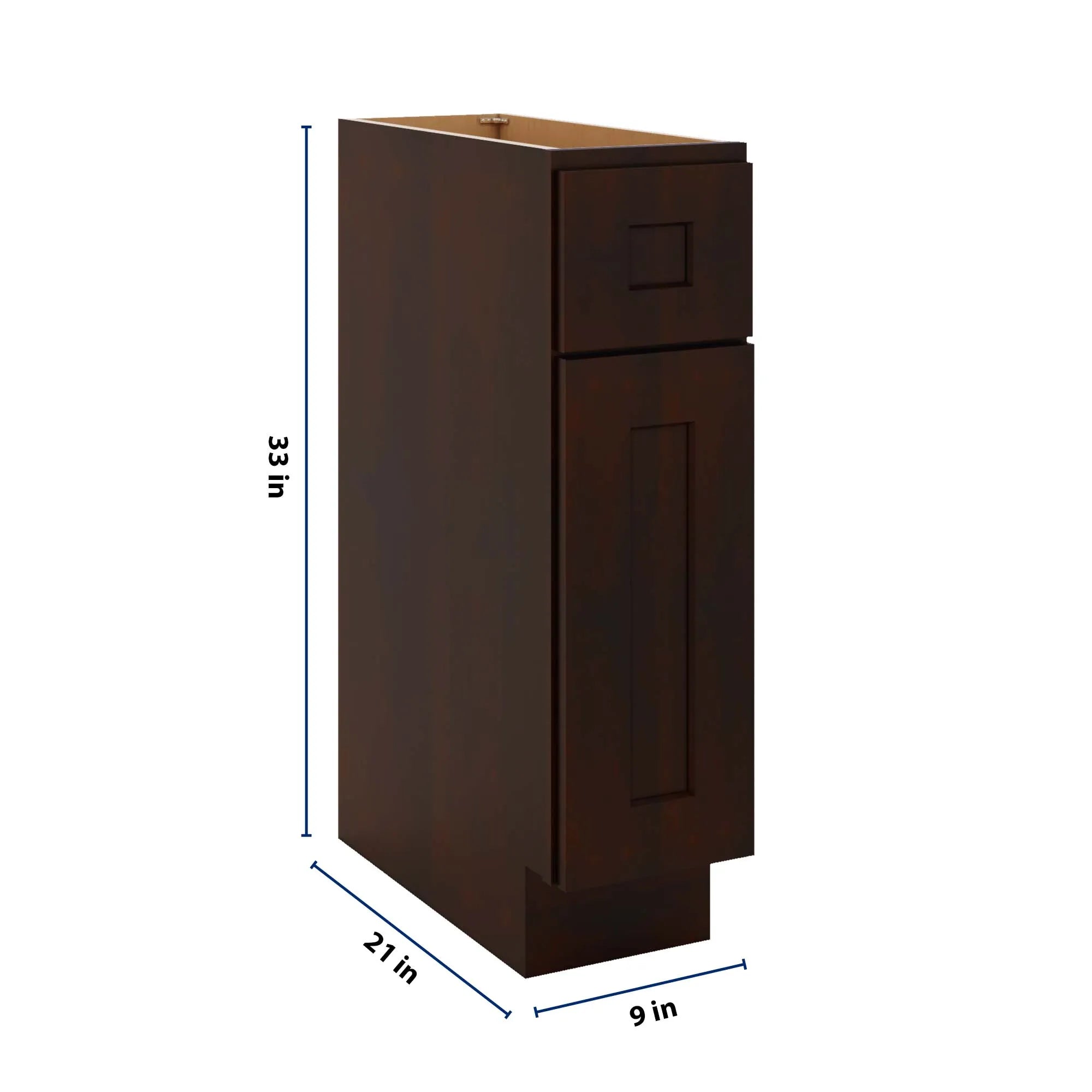 J&K Java Coffee S1 Vanity Base Door/Drawer 09" W x 33" H x 21" D