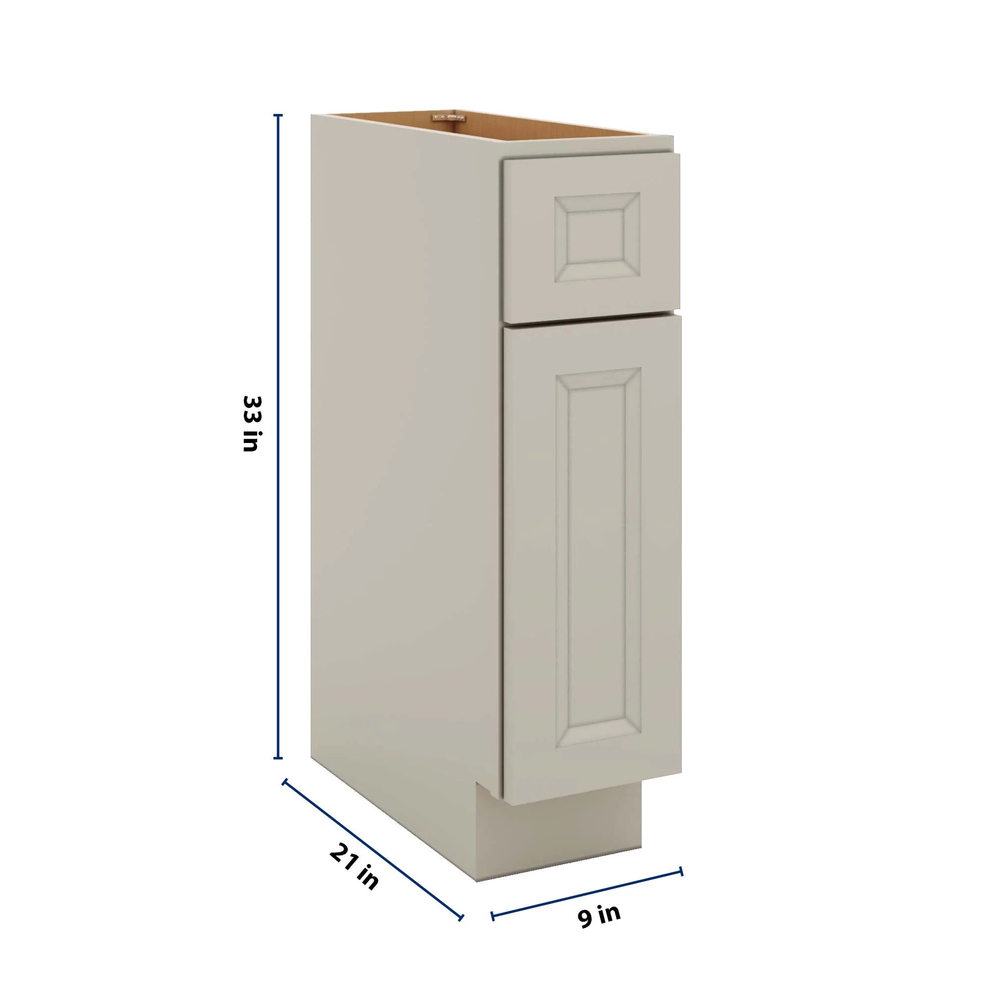J&K Pebble B6 Vanity Base Door/Drawer 09" W x 33" H x 21" D