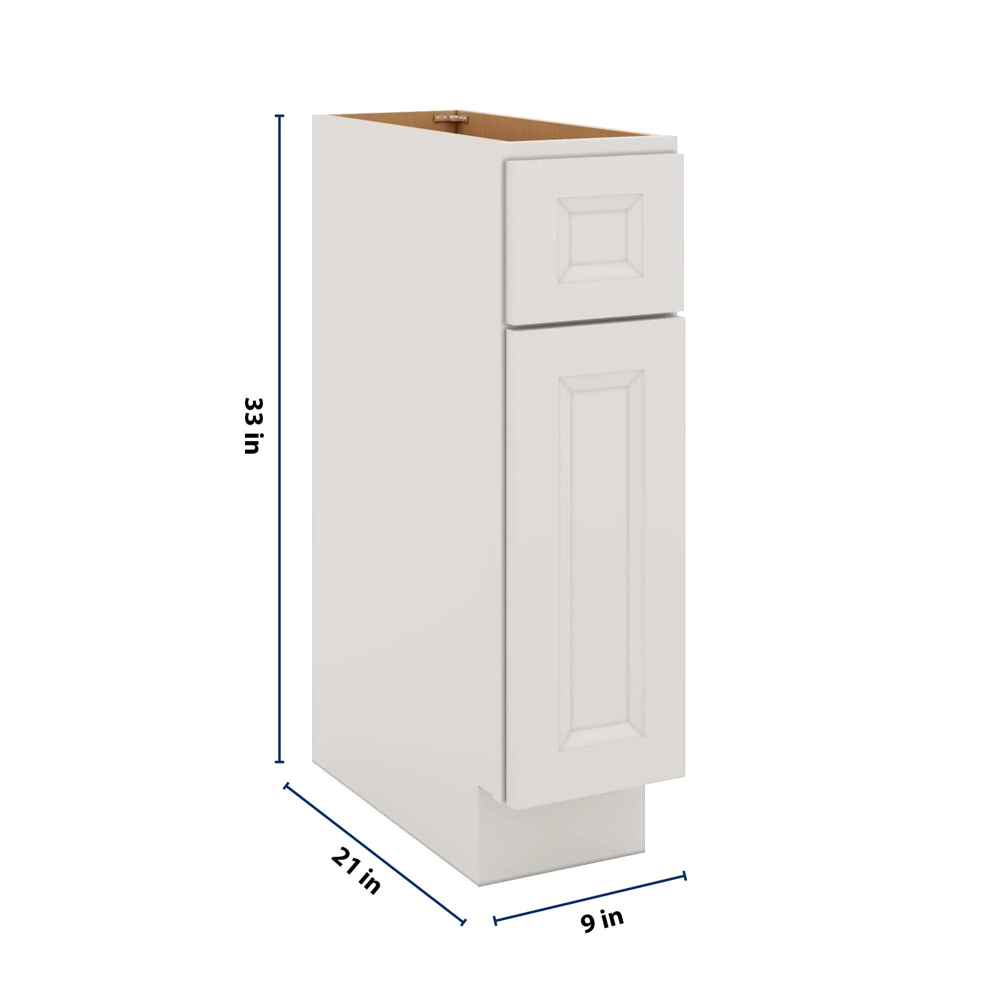 J&K Pure B5 Vanity Base Door/Drawer 09" W x 33" H x 21" D