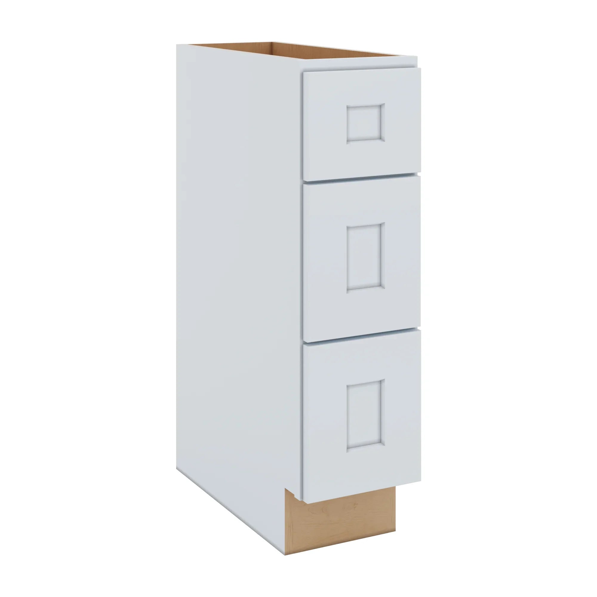 J&K White Shaker S8 Vanity 3 Drawer Base 09" W x 33" H x 21" D