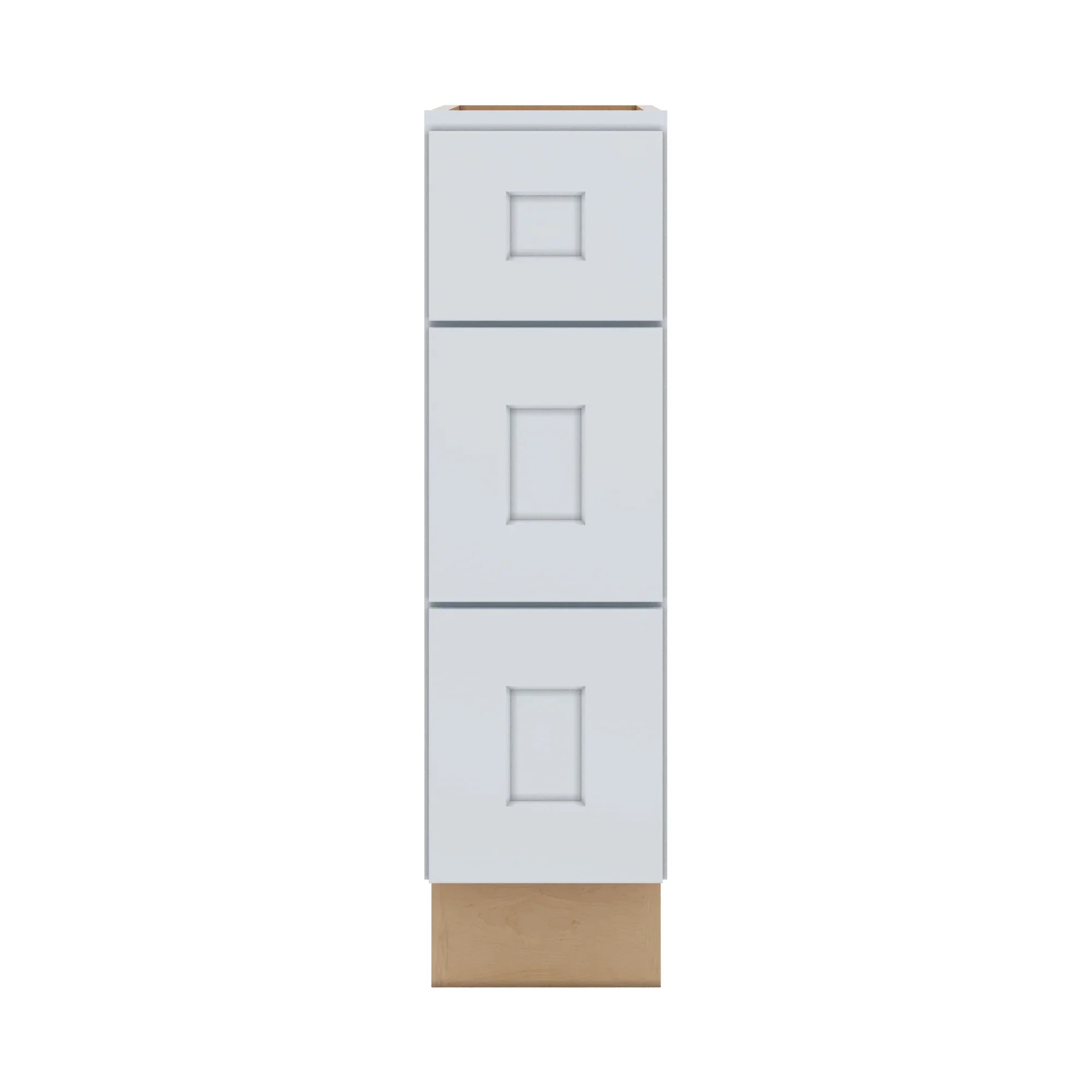 J&K White Shaker S8 Vanity 3 Drawer Base 09" W x 33" H x 21" D