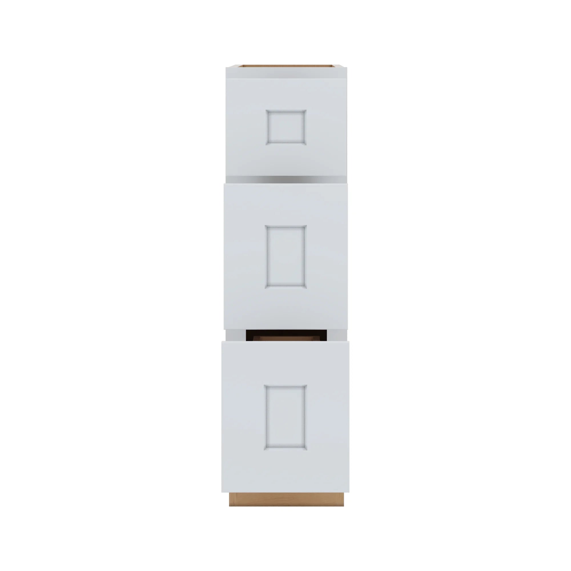 J&K White Shaker S8 Vanity 3 Drawer Base 09" W x 33" H x 21" D