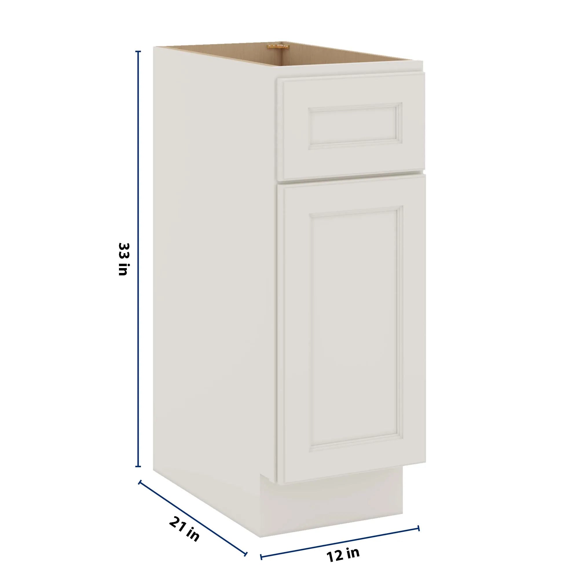 J&K Dove E1 Vanity Base Door/Drawer 12" W x 33" H x 21" D