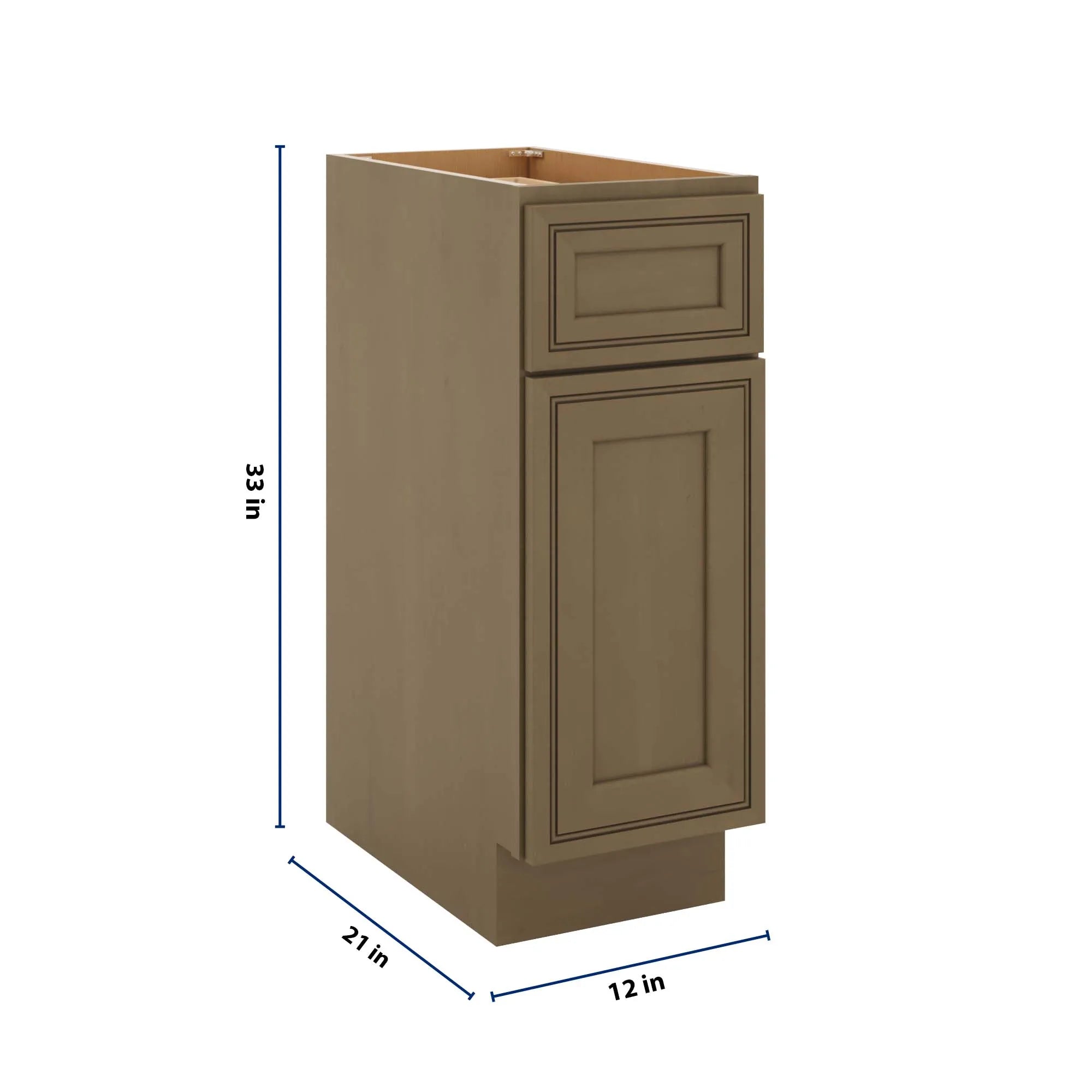 J&K Hazel H8 Vanity Base Door/Drawer 12" W x 33" H x 21" D