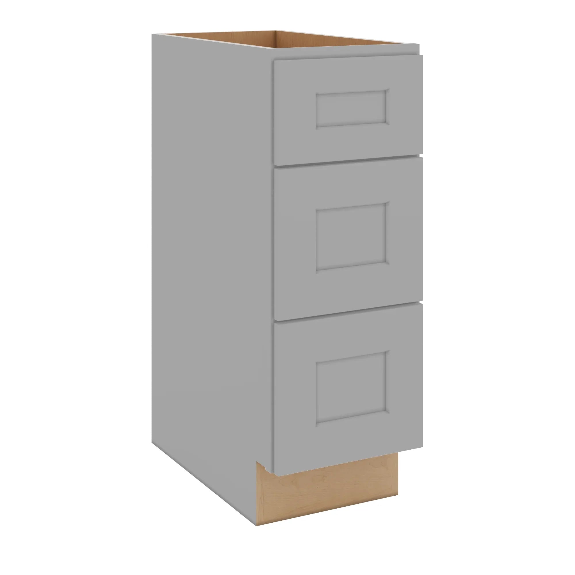 J&K Castle Grey S5 Vanity 3 Drawer Base 12" W x 33" H x 21" D