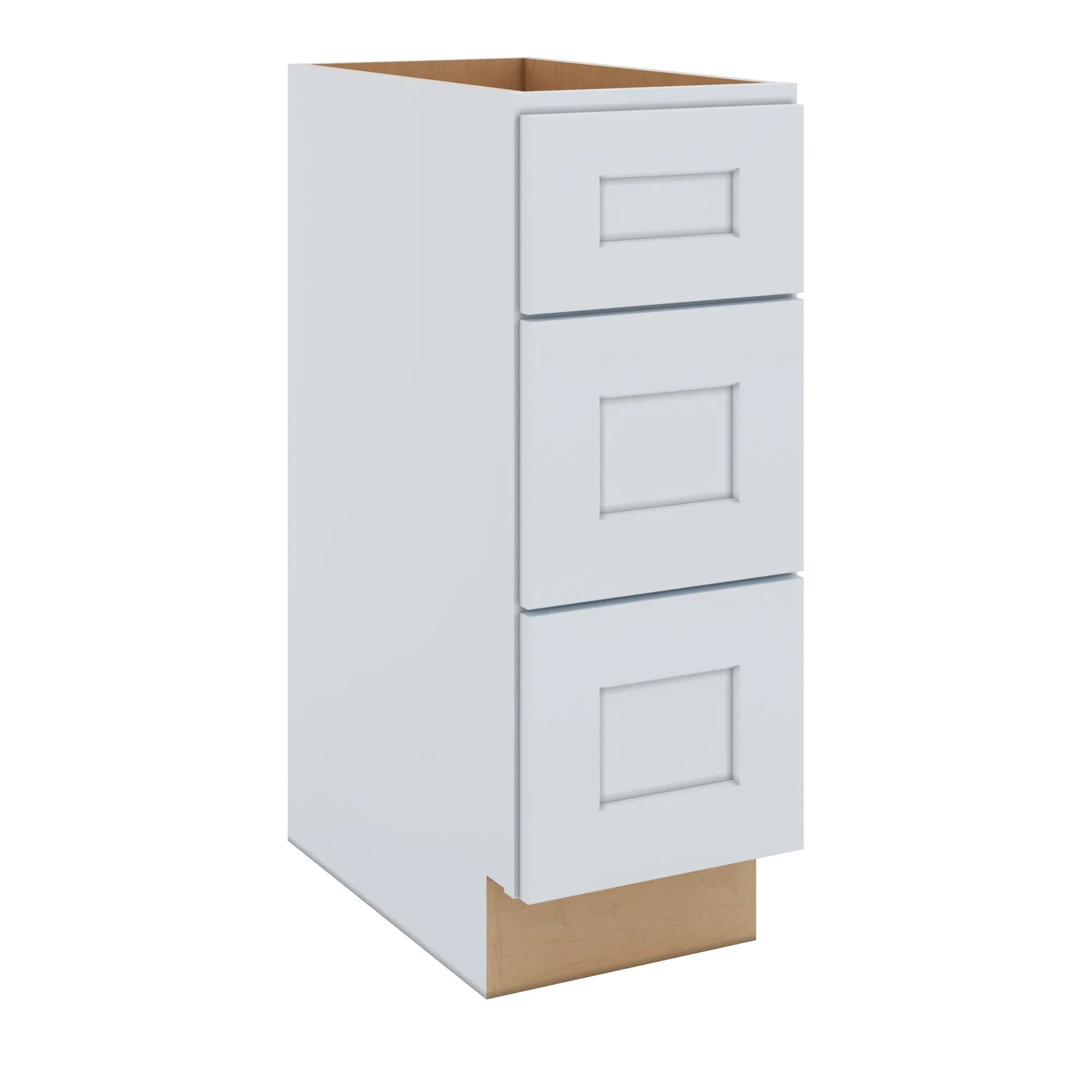 J&K White Shaker S8 Vanity 3 Drawer Base 12" W x 33" H x 21" D
