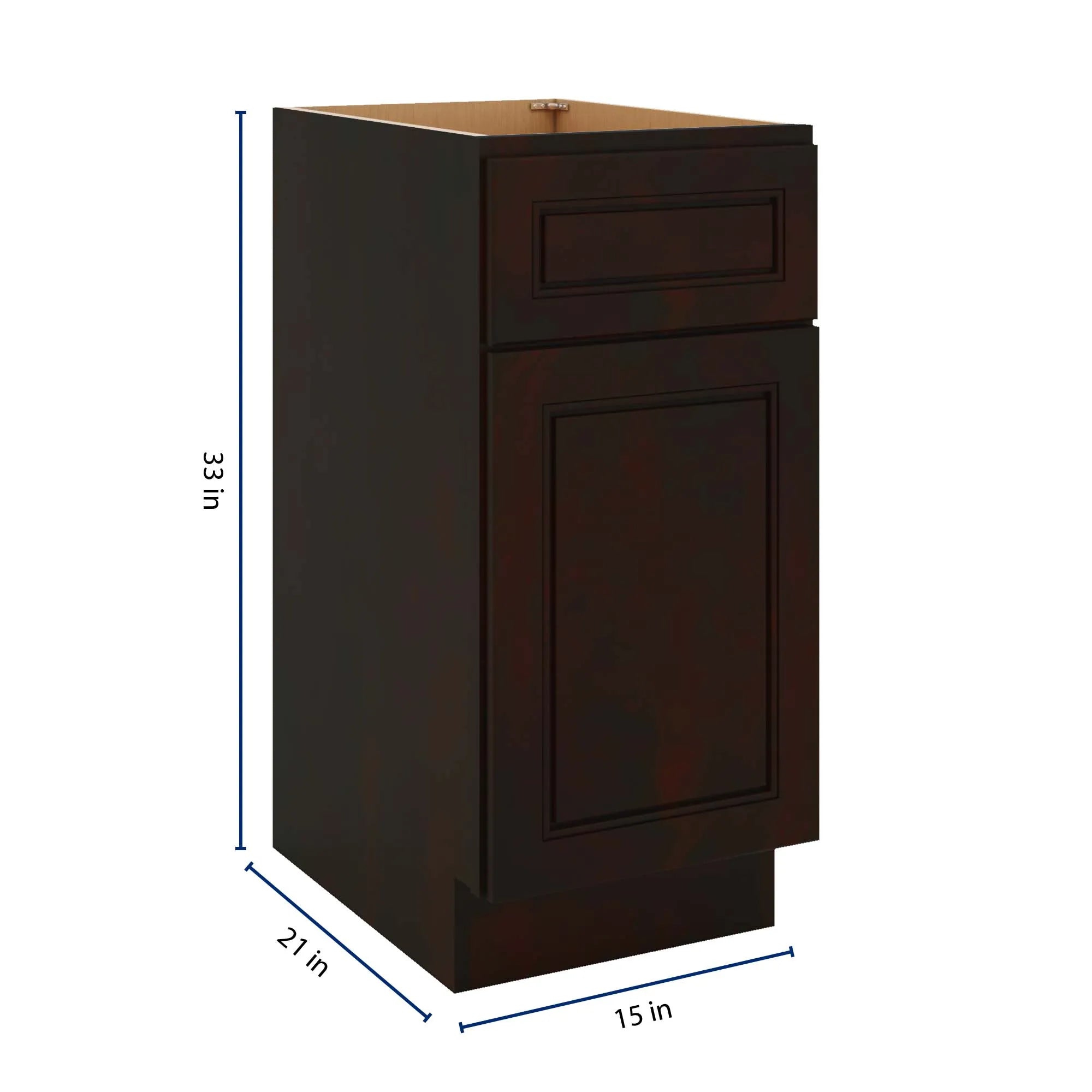 J&K Espresso K8 Vanity Base Door/Drawer 15" W x 33" H x 21" D