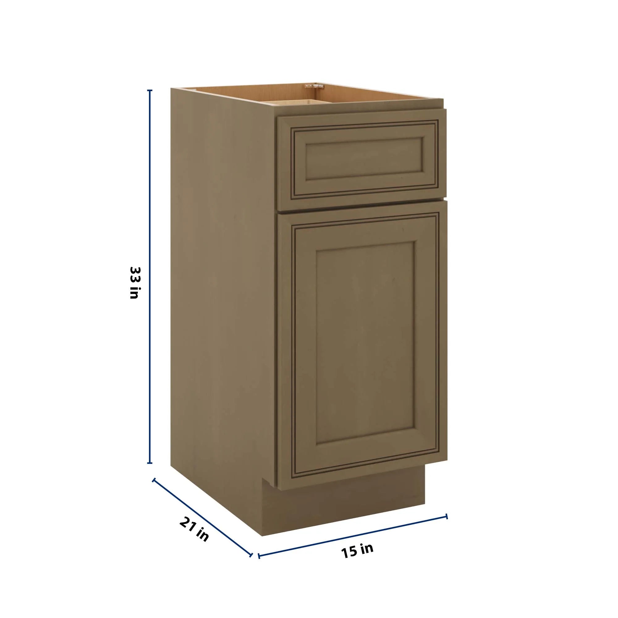 J&K Hazel H8 Vanity Base Door/Drawer 15" W x 33" H x 21" D