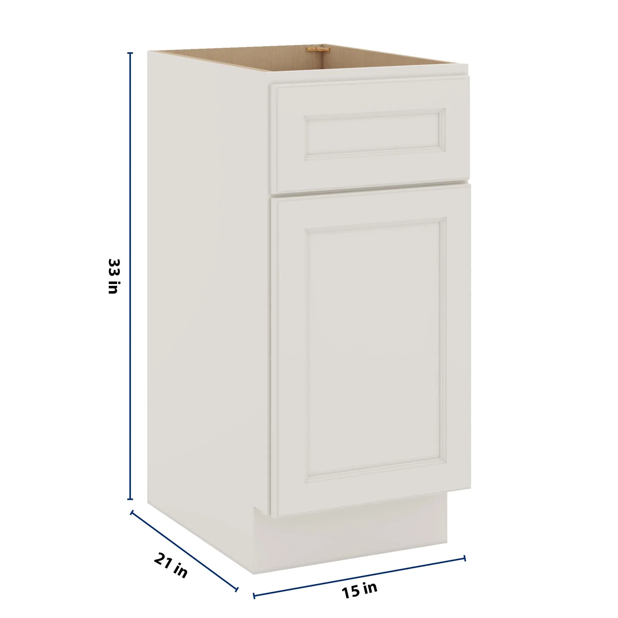 J&K Dove E1 Vanity Base Door/Drawer 15" W x 33" H x 21" D