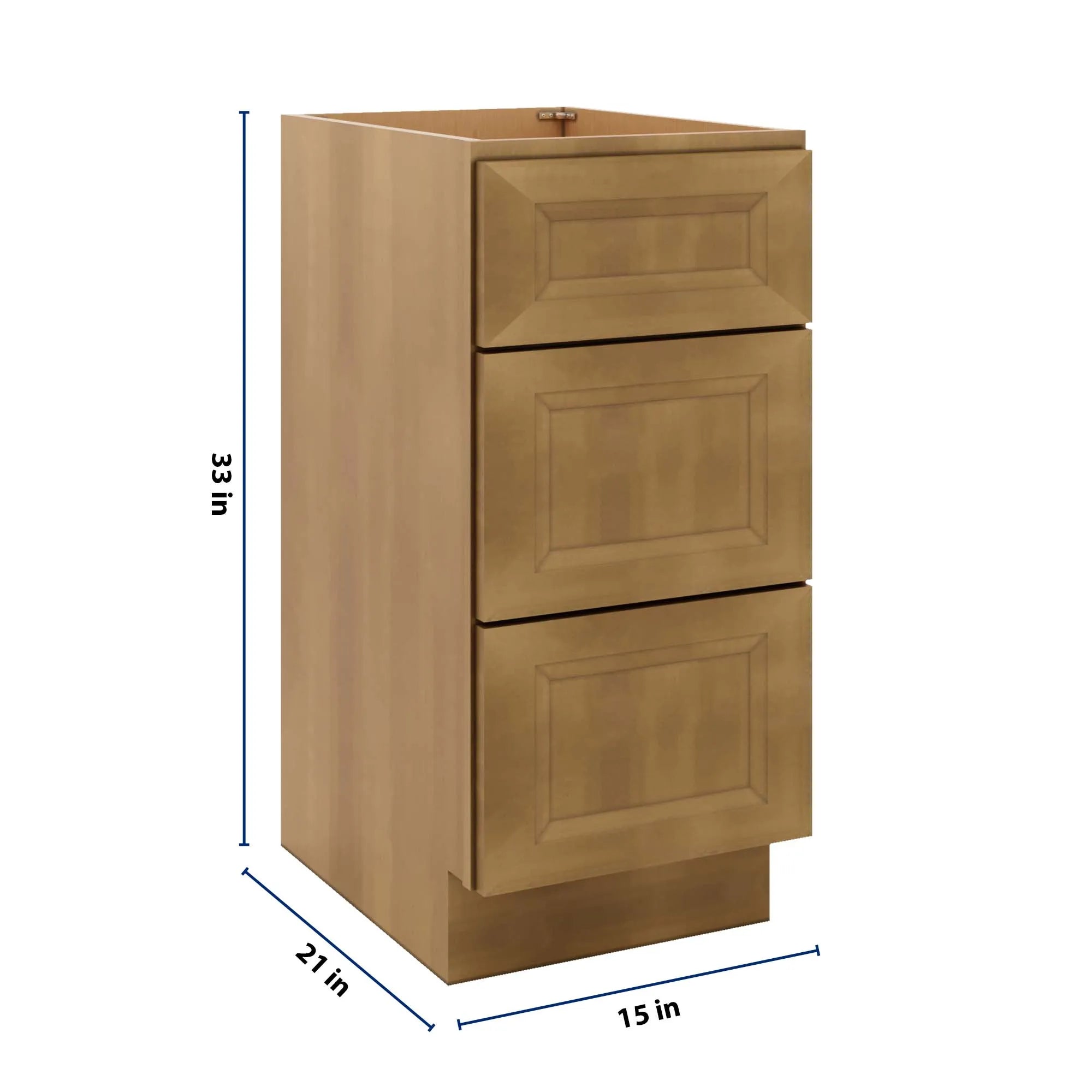 J&K Butterscotch B8 Vanity 3 Drawer Base 15" W x 33" H x 21" D
