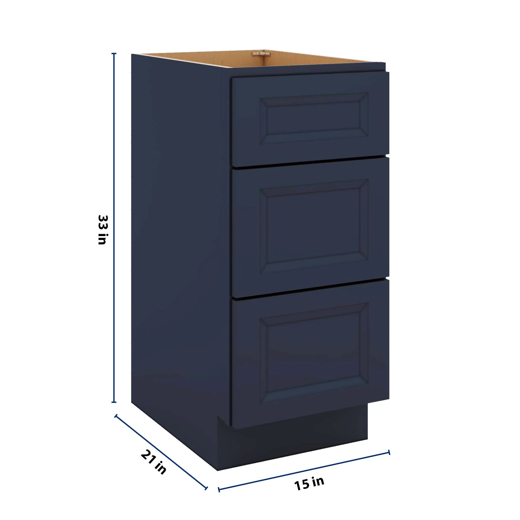 J&K Naval B7 Vanity 3 Drawer Base 15" W x 33" H x 21" D