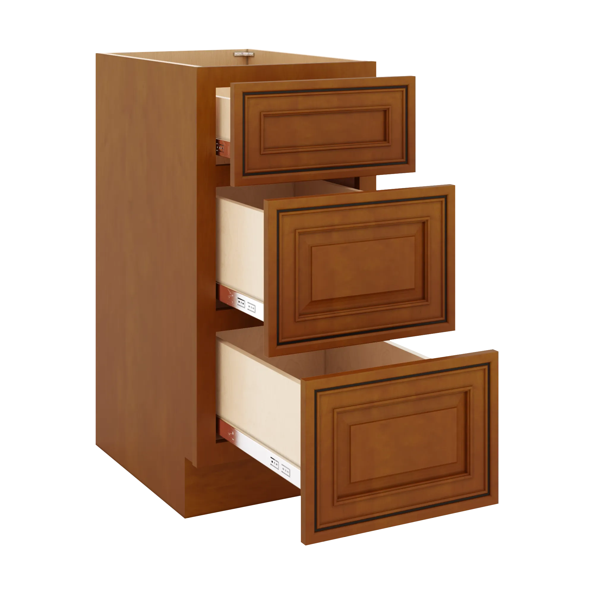 j k mocha glazed k10 vanity 3 drawer base 15 w x 33 h x 21 d